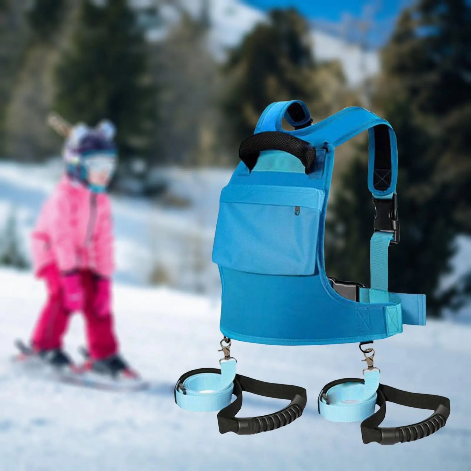 Kids Ski Harness with Handle Safety Shoulder Strap Ski Shoulder Harness for for 2-8 Years Old Girls Boys Skiing Winter Sports