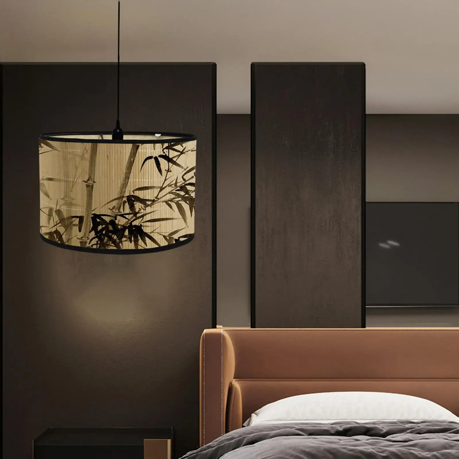 Bamboo Lamp Shade Ceiling Light Fixture Cover Pendant Light Reading Light