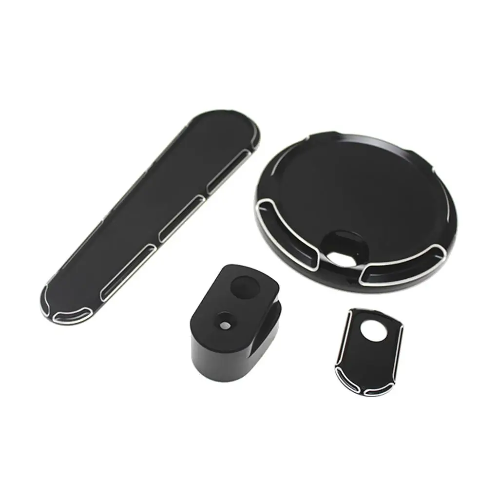 1 Set of 3 Pieces Aluminum  Covers for  Electra Glide 2008-2013 Black B