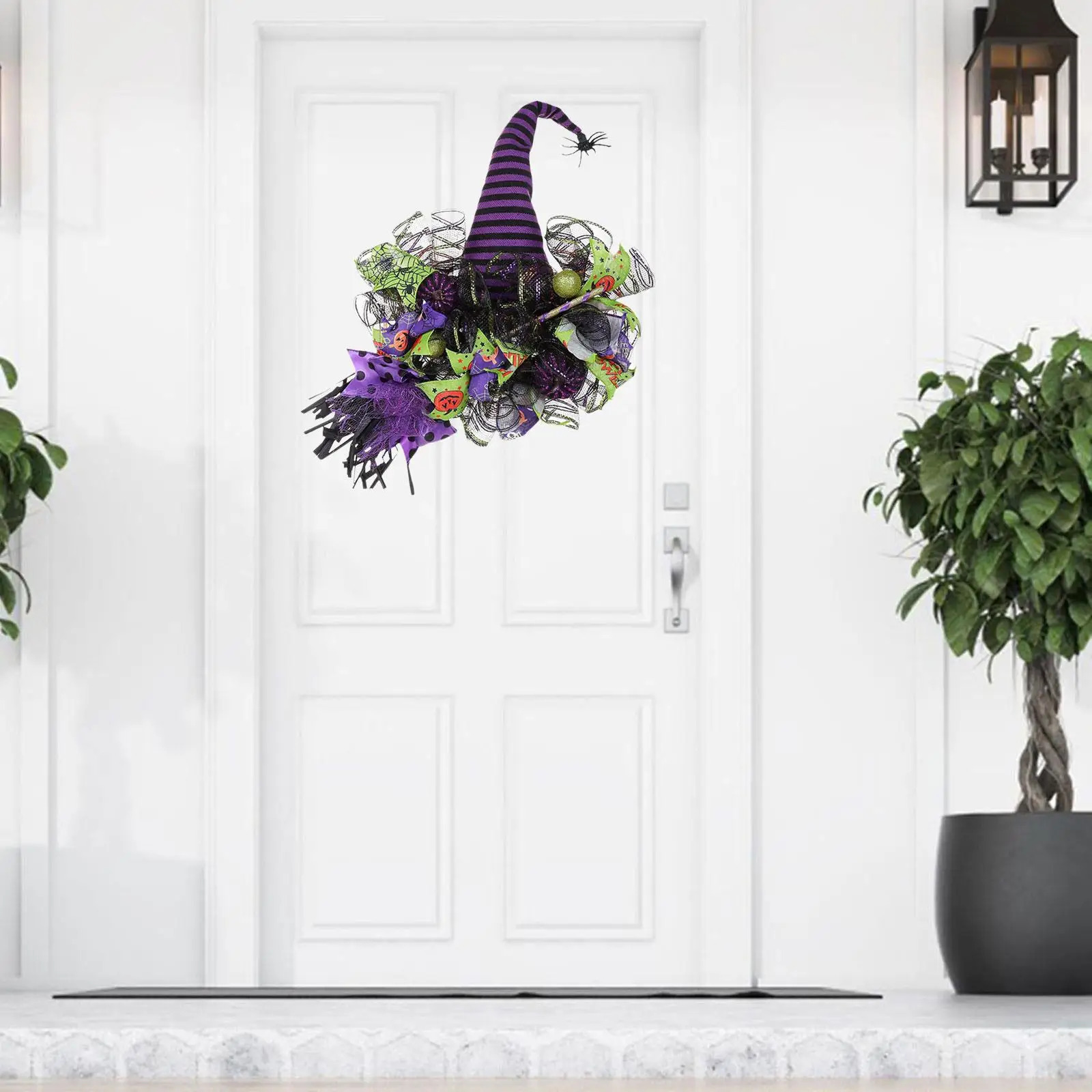 Halloween Wreath Artificial Wreath Witch Wreath for Window Bedroom Fireplace