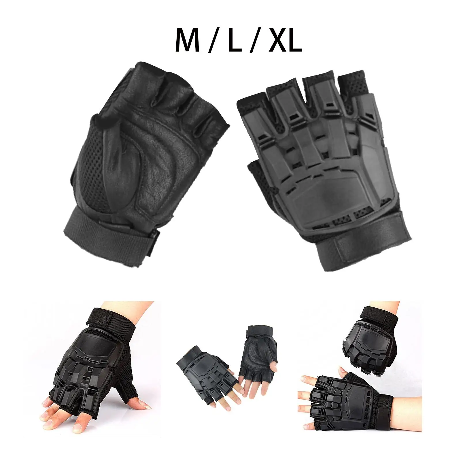 Half Finger Gloves Fingerless PU Leather Gloves for Women Men Workout Hiking