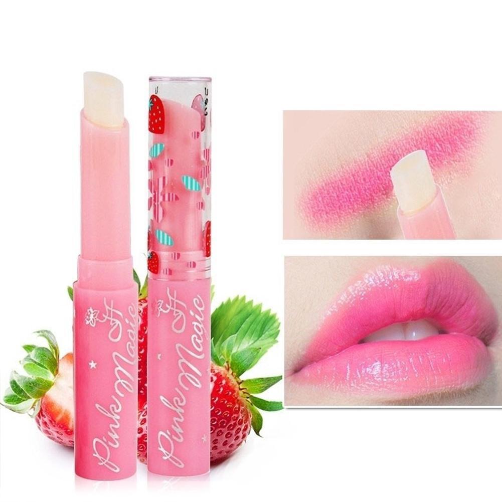 Best of Strawberry Lip Blam Temperature Change Lip Balm Vitality Color Lipstick Lip Balm Change Lipstick Lip Care Beauty Makeup Reviews & Tips