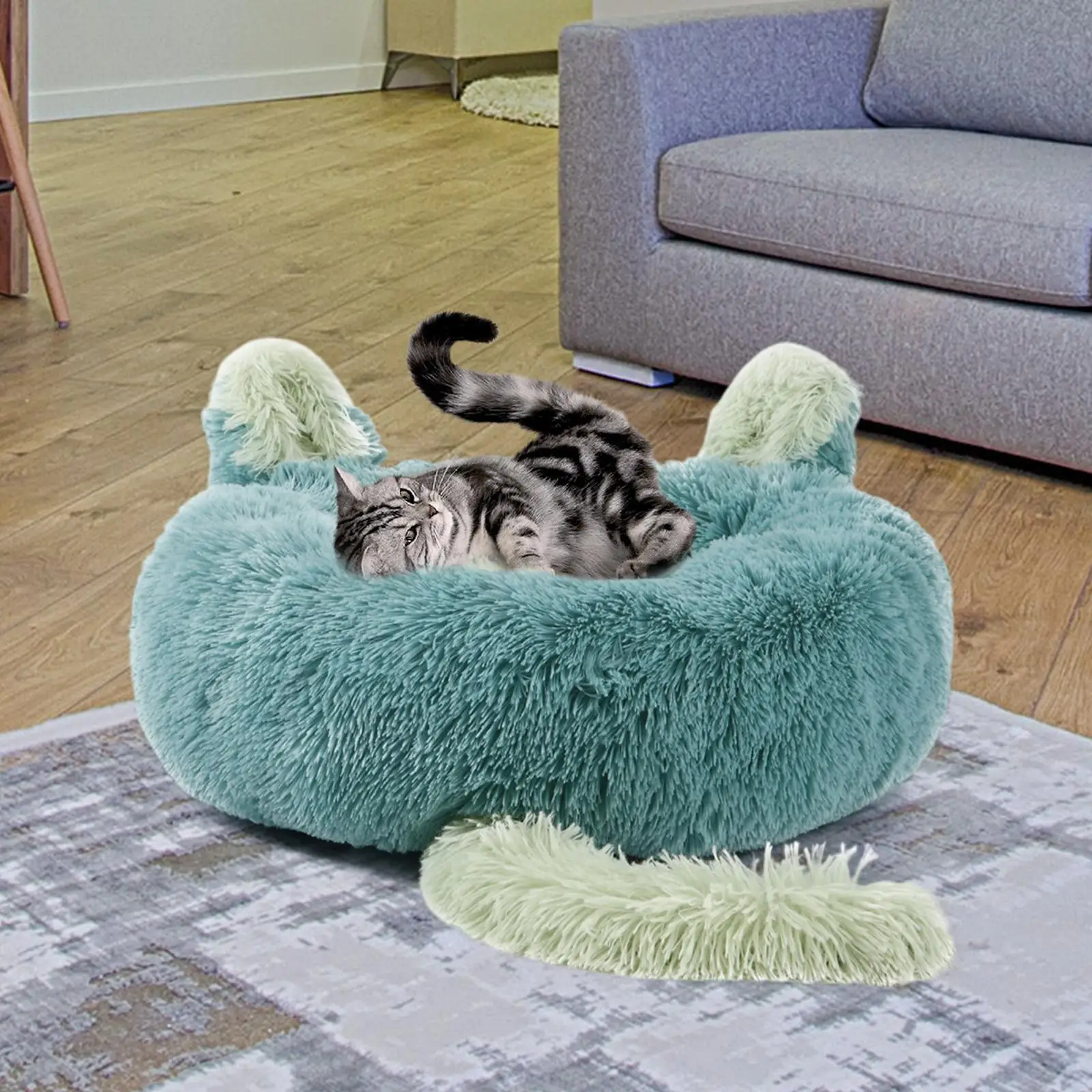 Round Pet Blanket Bed Nest Washable Hut Soft Cats Warm House for Kitty Rest Kitten