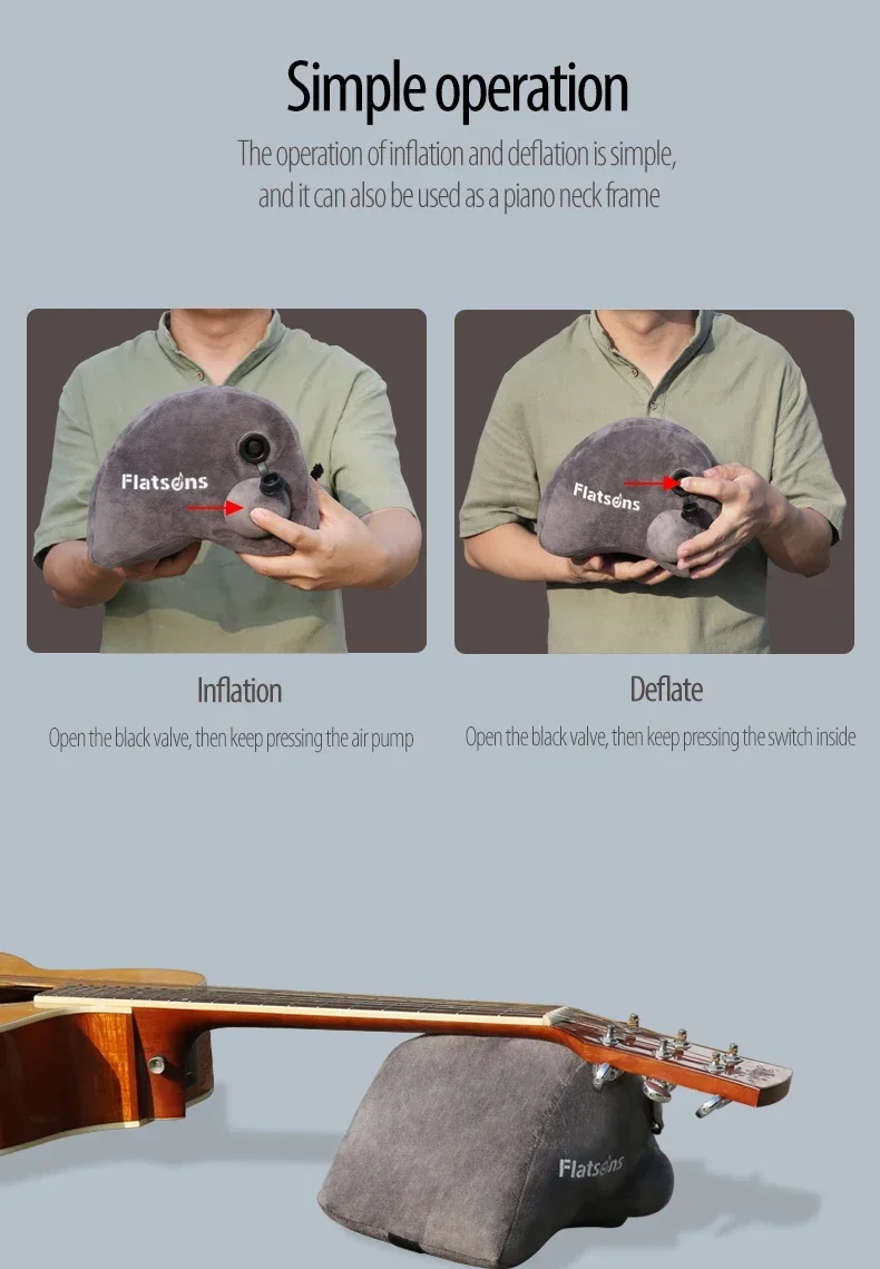 Flanger FA-80A Konzertgitarren-Pad, einfacher Stil, Beflockungsmaterial, Anti-Druck-Bein-Gitarre, weiches Polster, Zubehör für Akustikgitarre – Detail 5
