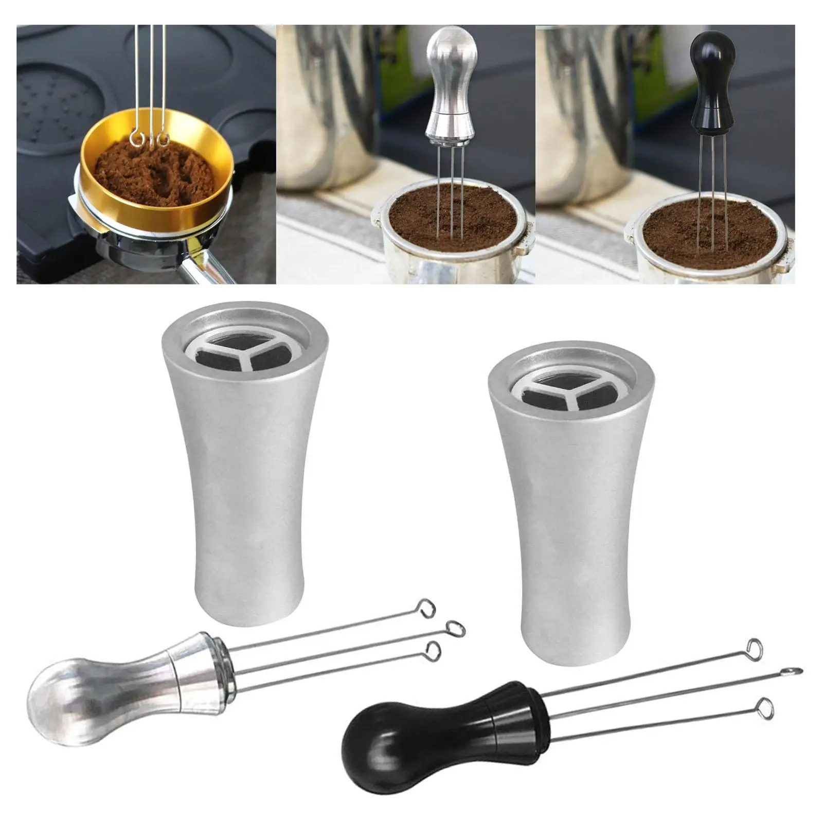 Coffee Powder Stirring Tool with Coffee Distribution Base Stand for Hotel