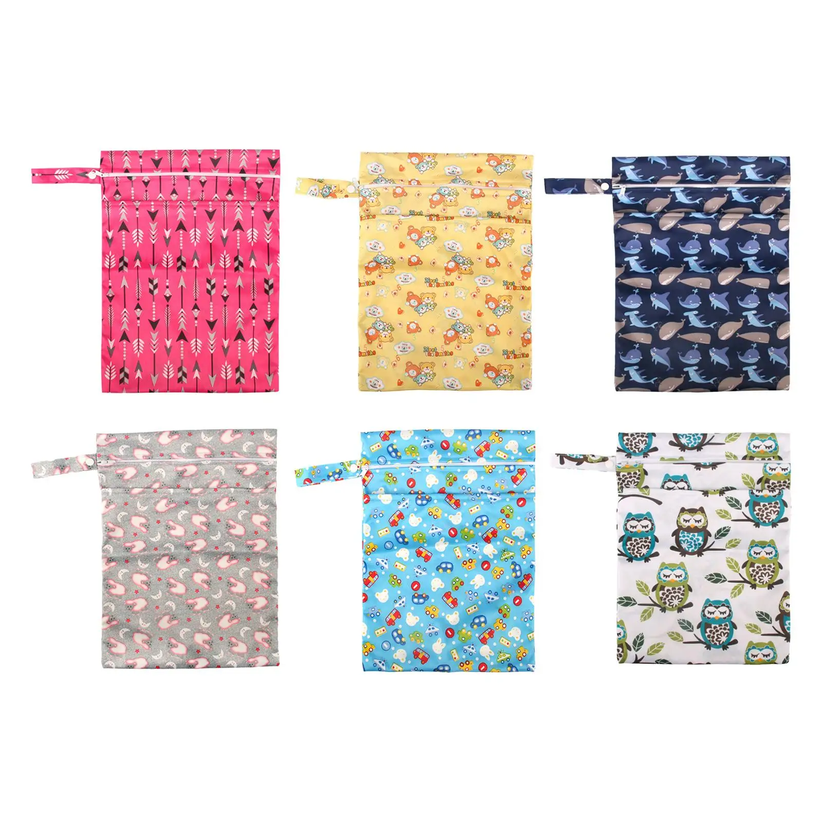 Diaper Pouch Printed Pocket Mummy Bag Baby Nappy Bag Stroller Diaper Storage Bag for Outdoor Beach Daycare Shopping Travel