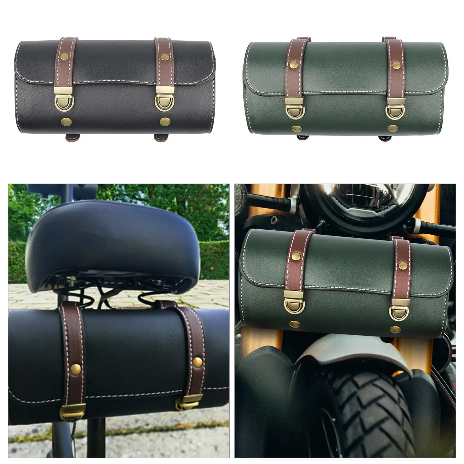 Retro Motorcycle Fork Bag Durable Tool Bag Saddlebag Universal Fit for Bike