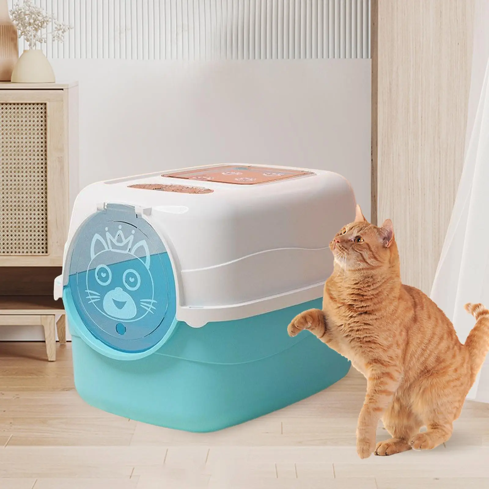 Hooded Cat Litter Box Enclosed Cat Toilet Detachable Cat Litter Tray Easy Tidy with Door Reusable Pet Litter Box Pet Supplies