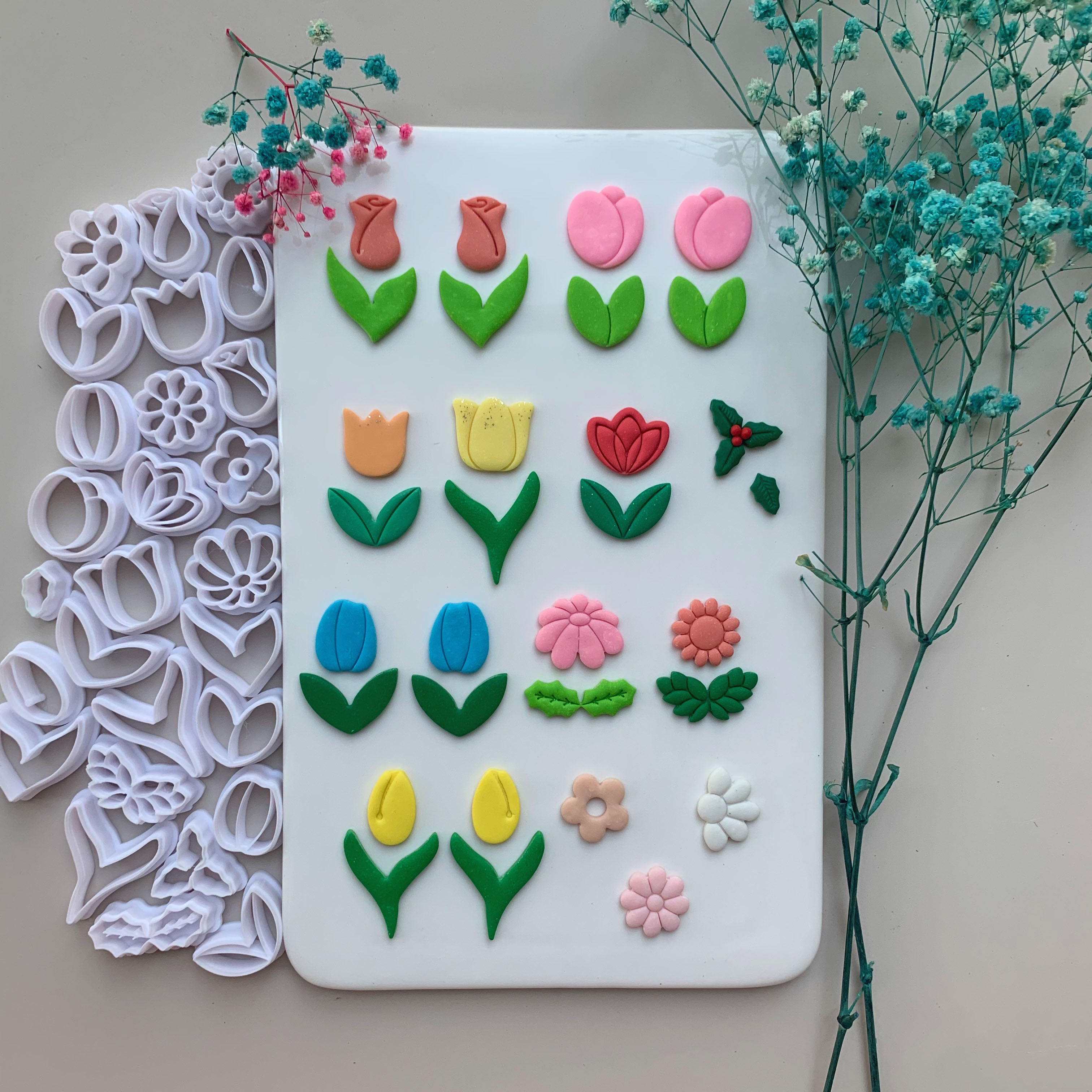 Description Picture 3 of itemFlower Leaf Plant Series Rose/Tulip/Sunflower Shape Polymer Clay Cutter Cutting Molds For DIY Earrings Jewelry Decoration Making