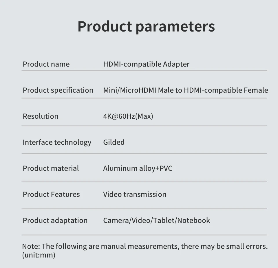 Title 11, 4K 60HZ Mini Micro HDMI-kompatibel zu Adapter K...