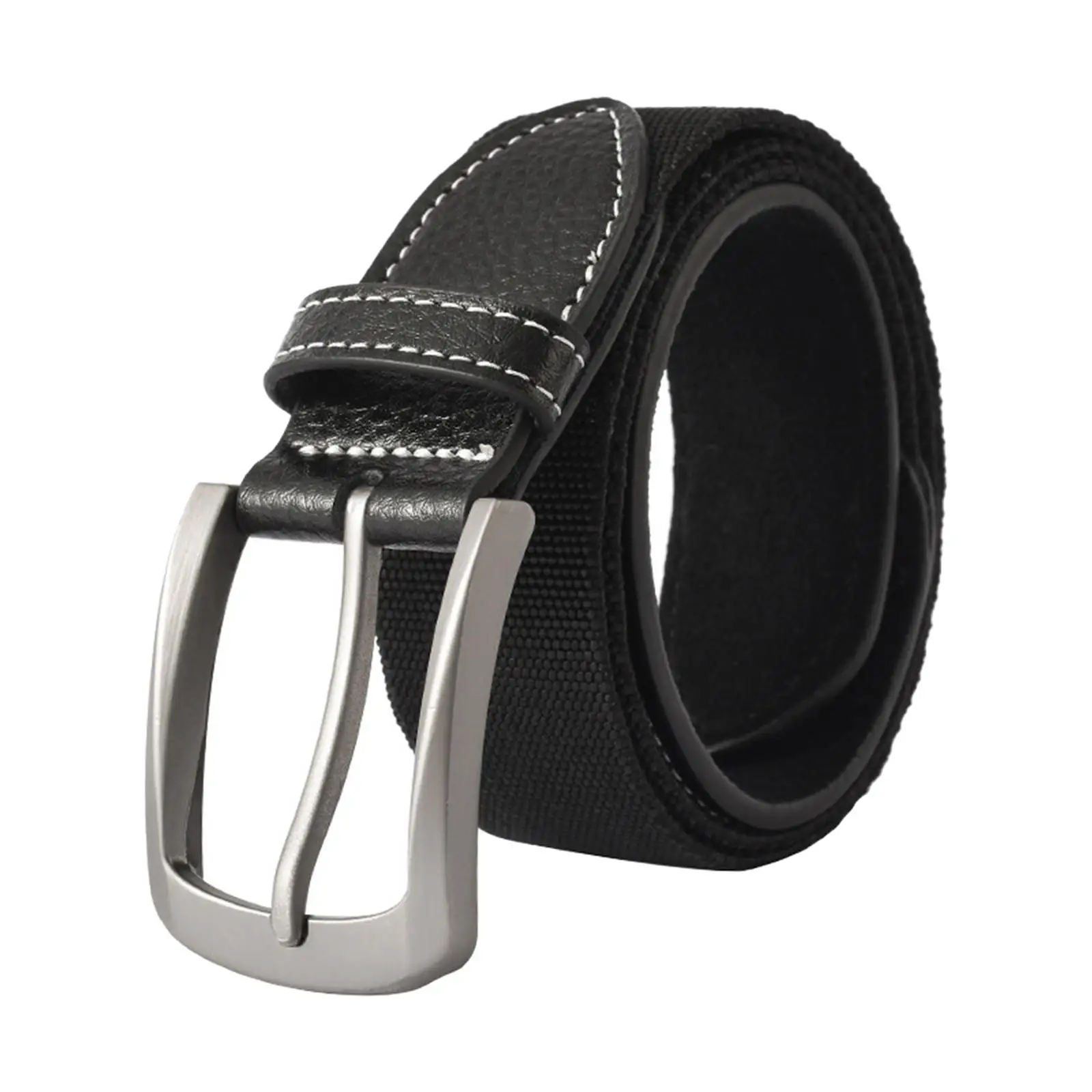 Men Belts Black Portable Fashion 110cm Length Single Row Hole Durable Waist Belt for Wedding Work Birthday Street Cosplay