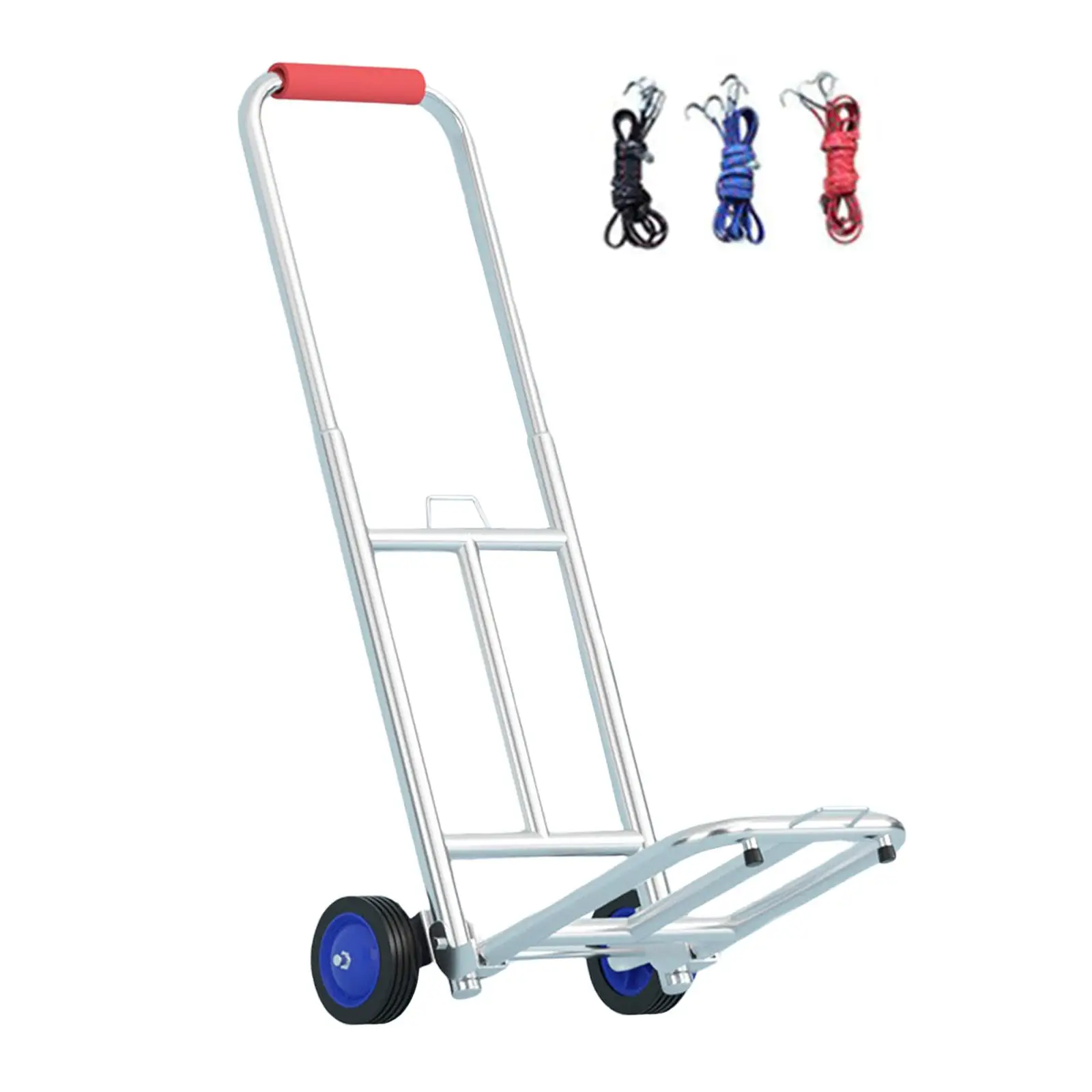 Folding Hand Truck 2 Wheel Compact Adjustable Foldable Roller Shopping Trolley