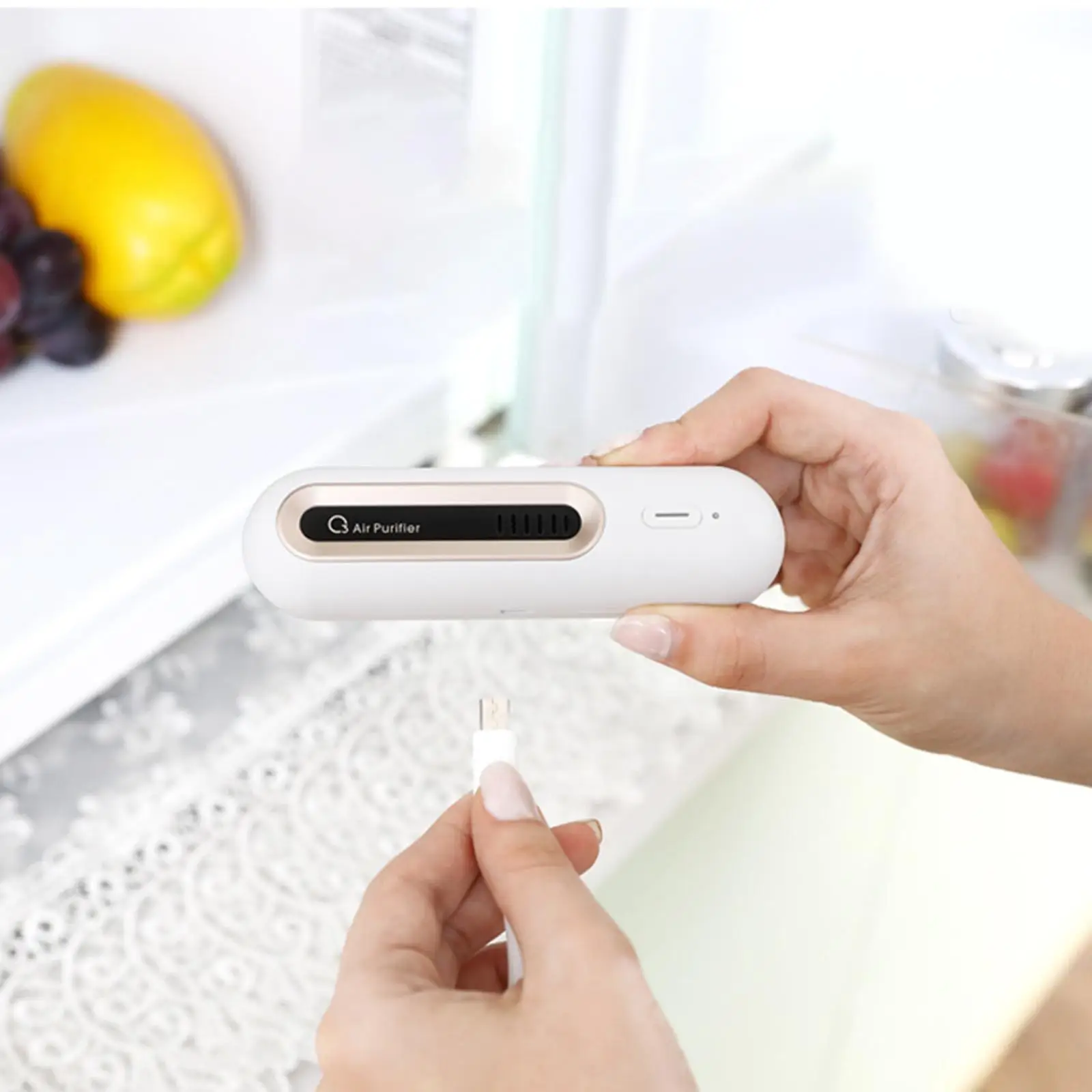 Portable Ozonator Food Preservation USB Charging Deodorizing Odor Remover for Office, Dinning Room, Kitchen, Refrigerator, Home