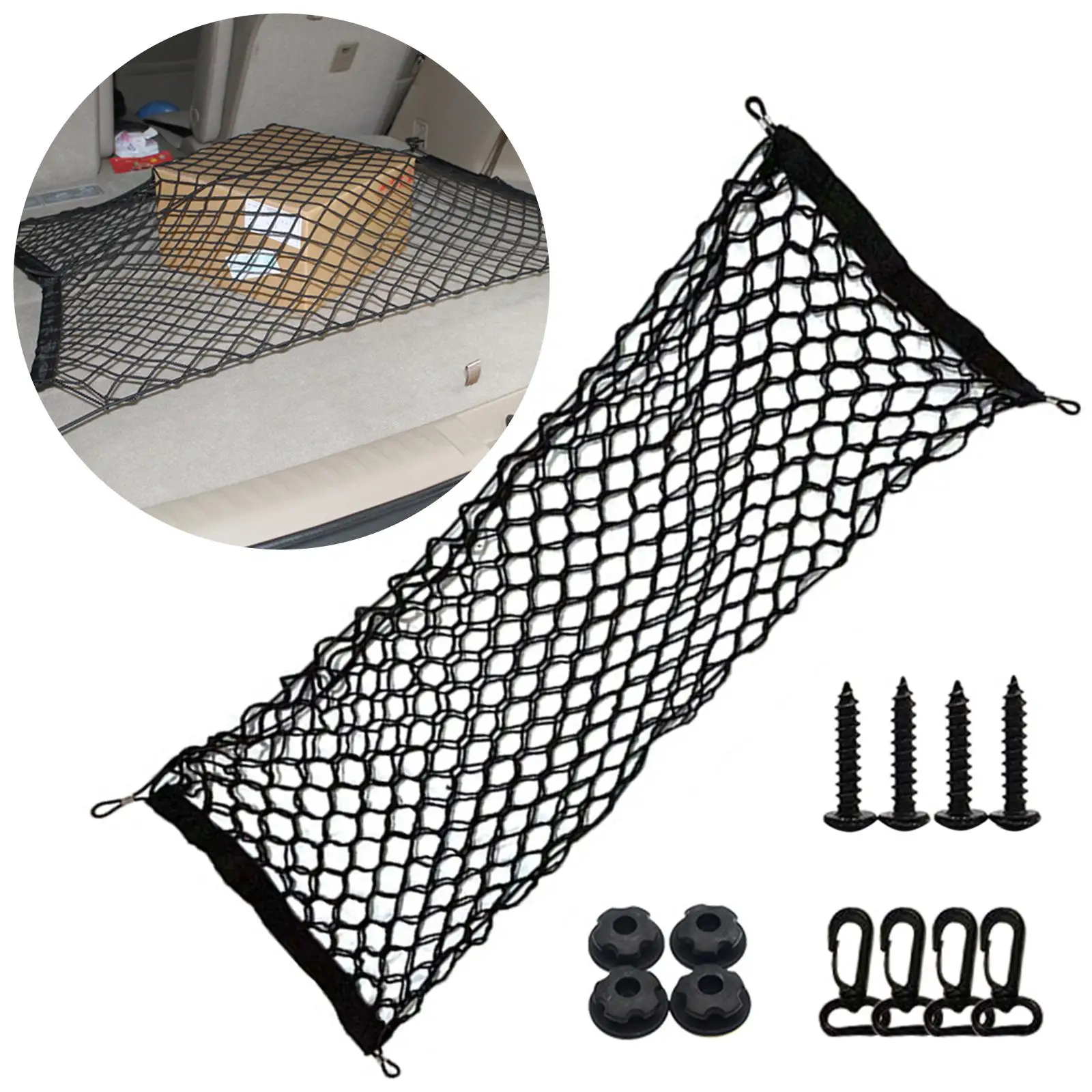 Elastic Net Mesh Nylon Holder Cargo Envelope Style Car Boot Trunk Stretchable Universal Organizer Accs Fits for Truck Vehicle
