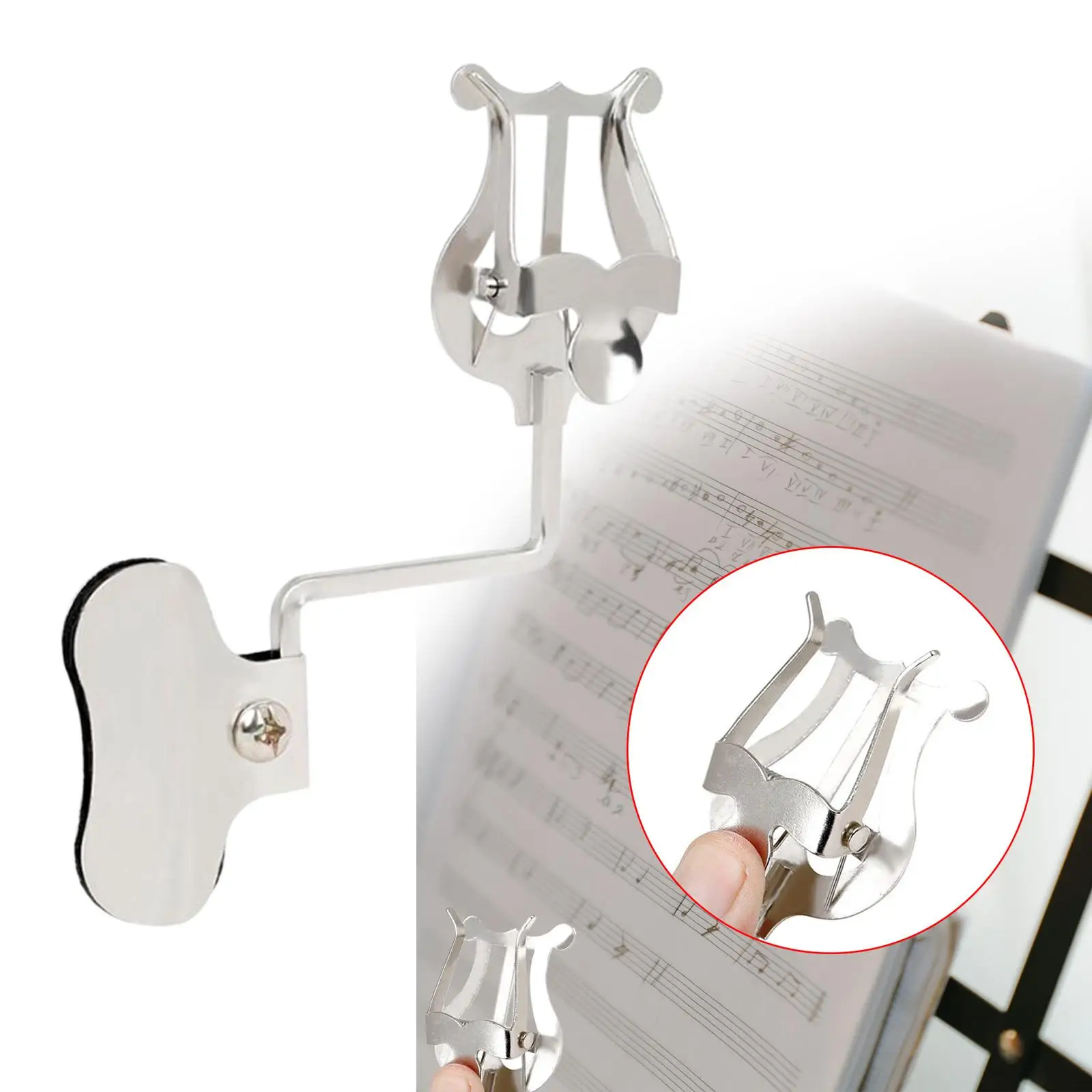 Trumpet Marching Lyre Music Sheet Binder Music Sheet Clip Portable Metal Trombone Music Clip for Exercise Saxophone Daily Use