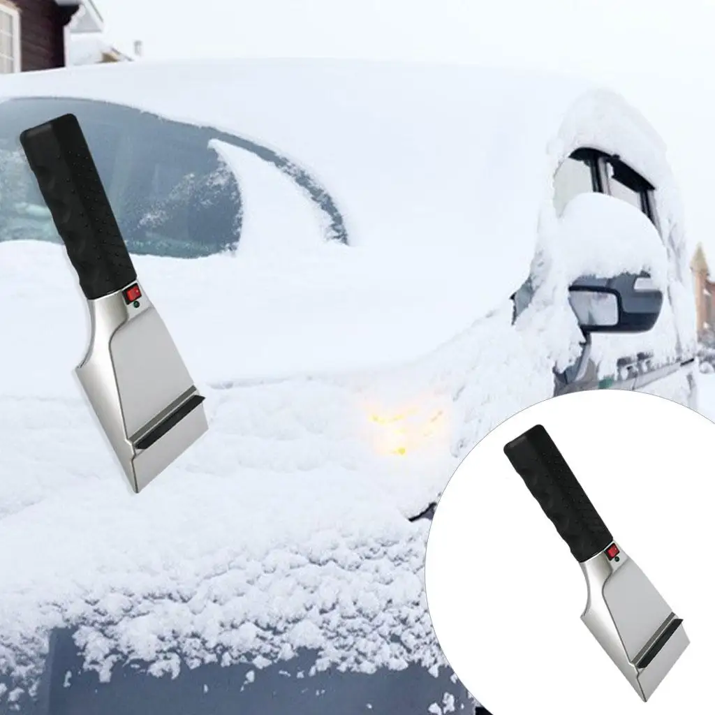 Heated Snow Ice Scraper Low Temperature Resistance Easy Operation High Strength Multifunctional Non-Slip Handle for Auto Window