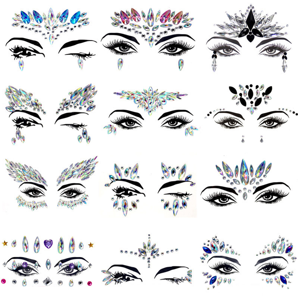 Best of 3D Sexy Crystal Face Tattoo Stickers Temporary Eyes Glitter Fake Tattoos Sticker Masquerade Party Face Decoration Jewels Tatoo Reviews & Tips