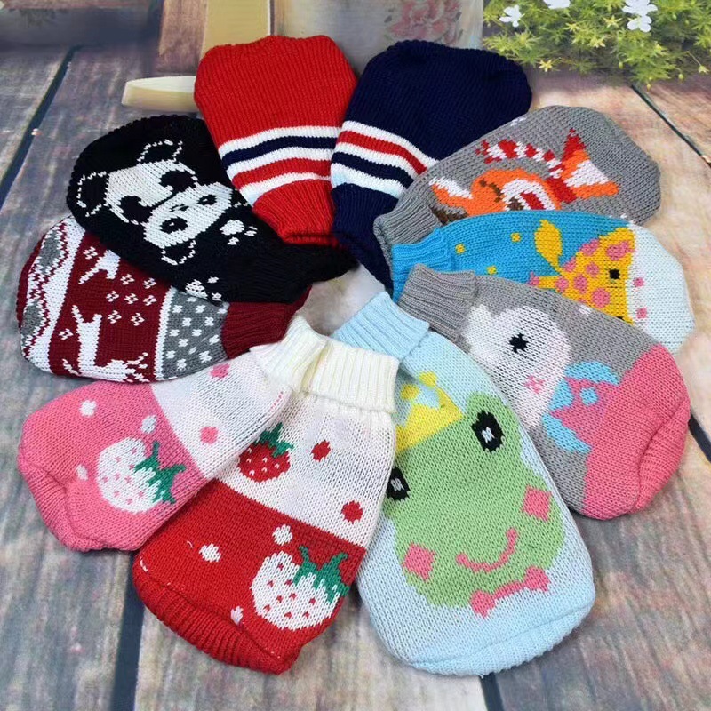 Puppy Dog Clothes for Small Dogs Cats Winter Warm Pet SweatersTurtleneck Chihuahua Vest Soft Yorkie Coat French Bulldog