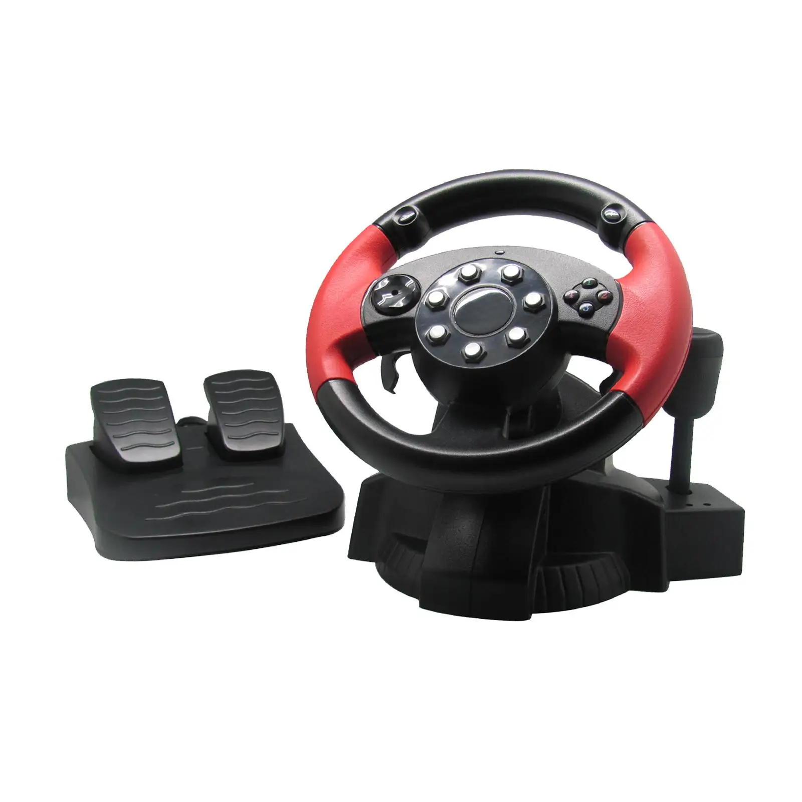 Gaming Steering Wheel with Floor Pedals and Shifter Support Pedal Hot Swap with Vibration Pc Wheel Race Steering Wheel