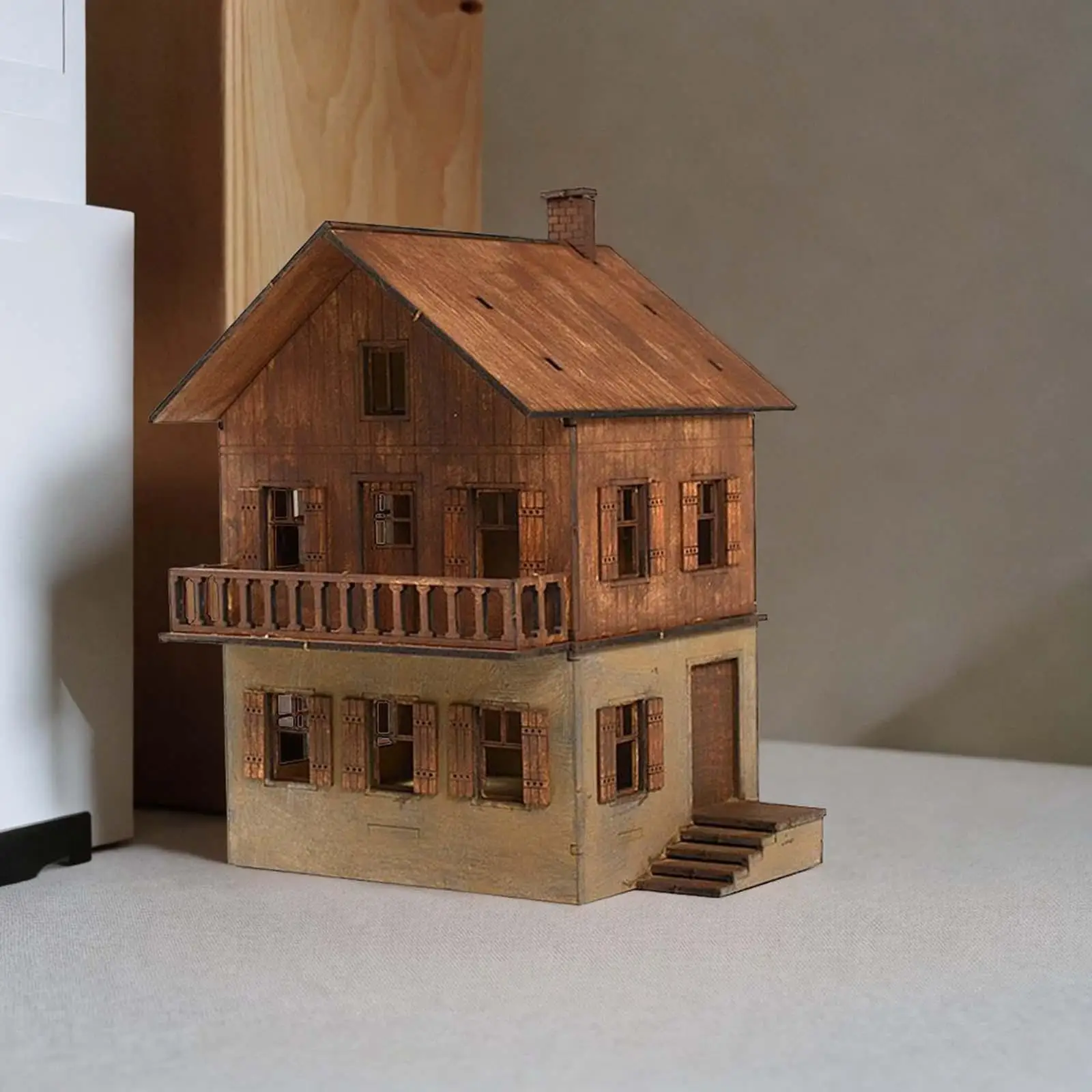 DIY Wooden House Assemble Unassembly Miniature House 1/72 Building Model House DIY Projects Accessory Micro Landscapes Decor