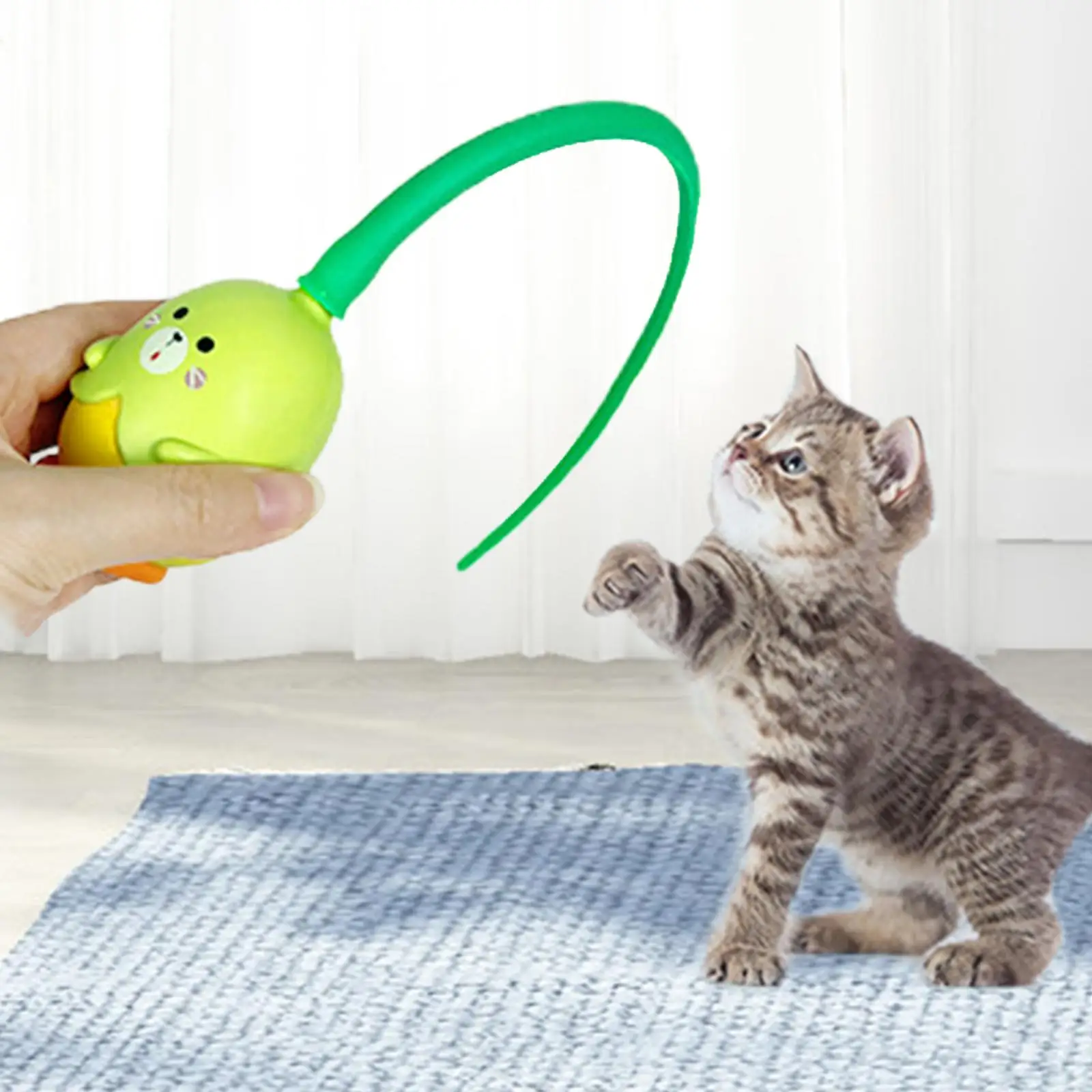 Long Tail Interactive Cat Toys Playing Automatic Rechargeable Teaser Catcher Exercise Kittens Electric Indoor Pet Wand Toy