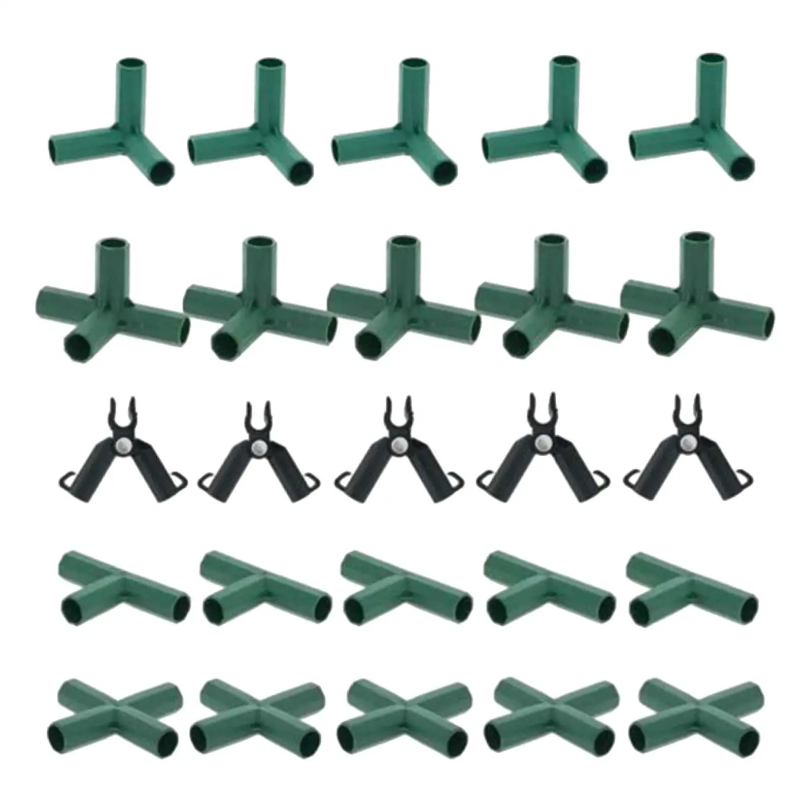 20Pcs Heavy Duty Greenhouse Frame Connector 5 Types Gardening Frame Joints Pole Connector for Gardening Grape Trellis