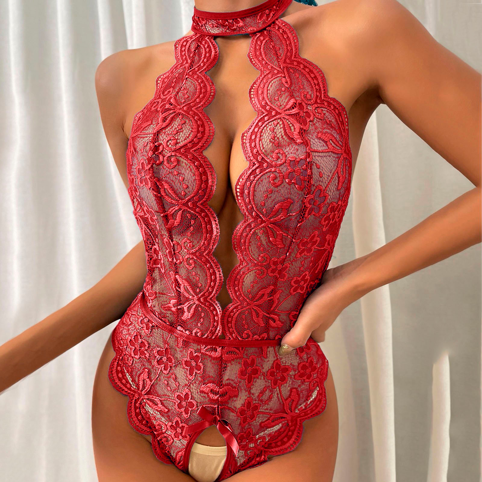 One Piece Teddy Bodysuit Women Sex Open Bra Crotchless Underwear Transparent Lingerie Lenceria Erotic Mujer Sexi Body Suit