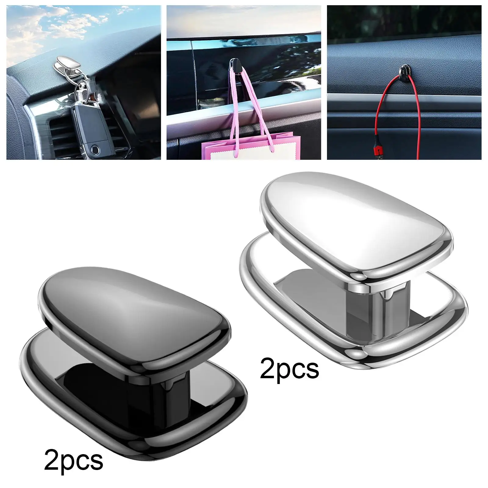 2 Pieces Car Hooks Accs Self Adhesive Storage for Car Sunglass