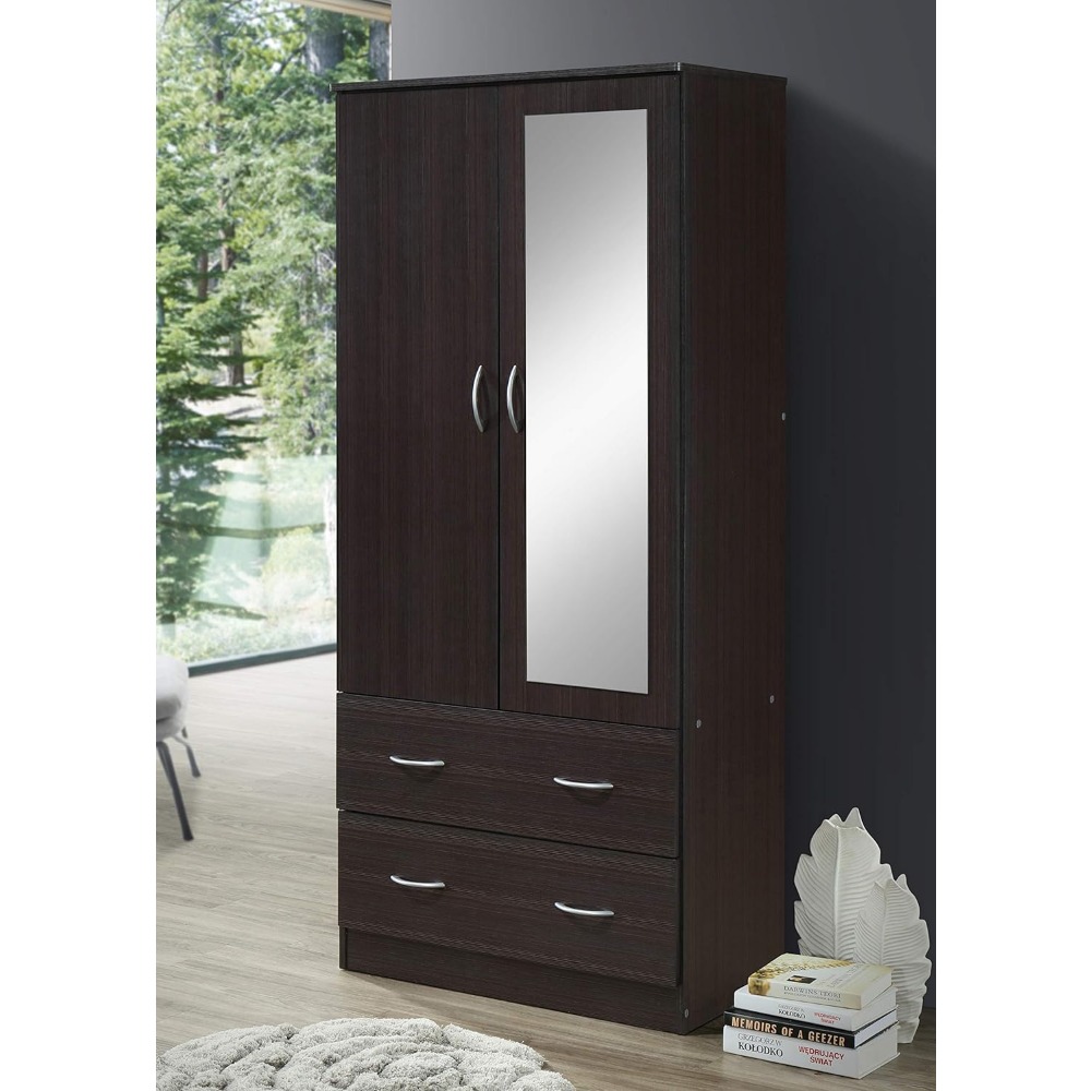 Title 1, Chocolate Cabinet/ Closet 2 Door Wood Wardrobe ...