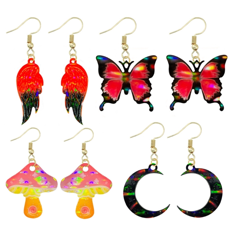 R3MC Resin Silicone Mold Light Shadow Butterflies Keychain Pendant Earrings Mould