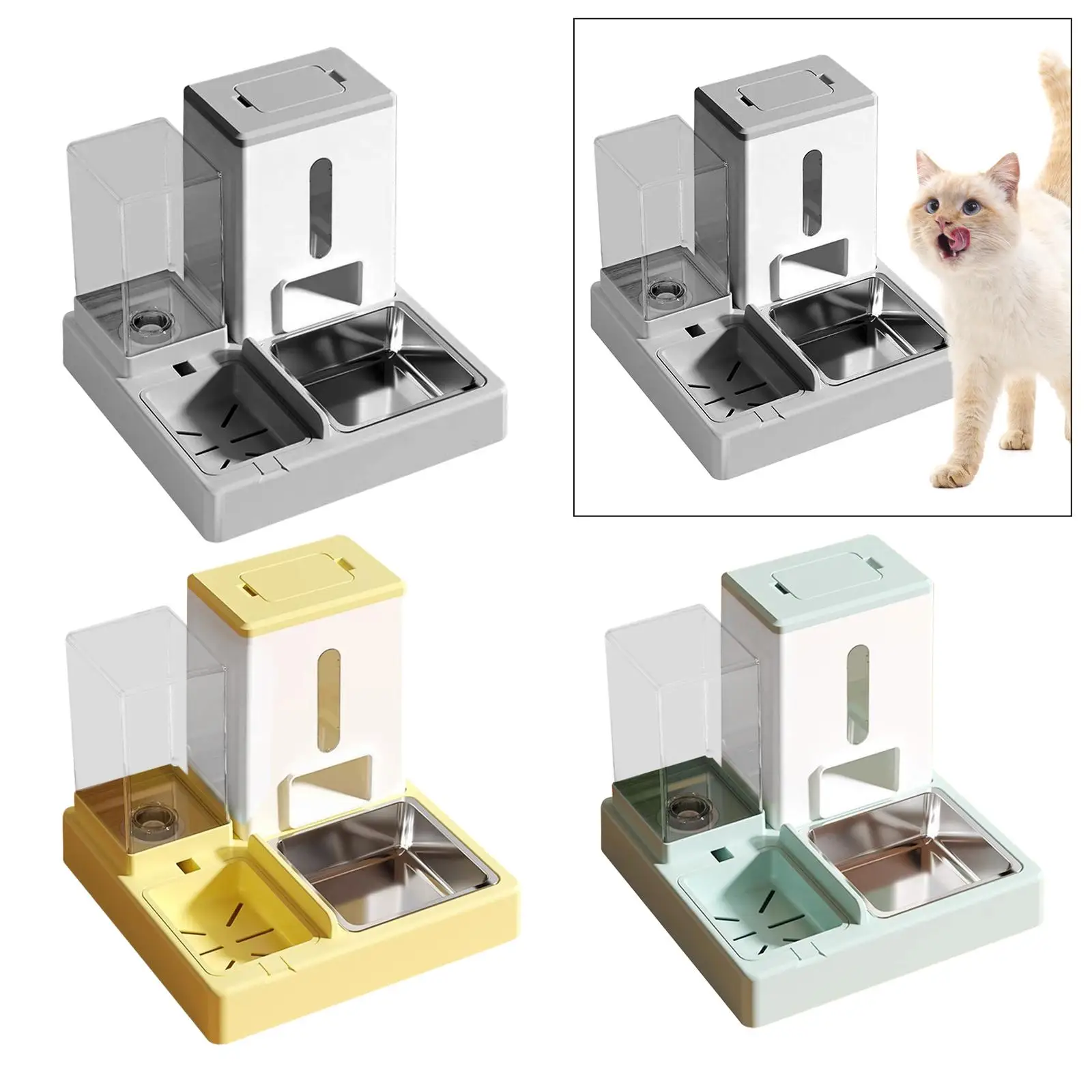 Cat Feeding Bowl and Water Dispenser Pet Feeder Cats Dog Water and Food Feeder for Medium Pet Dogs Small Animals Cats Puppy