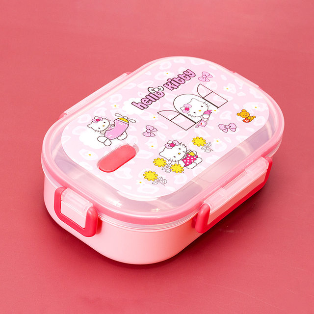 Kawaii Sanrio Hello Kitty Kids Cartoon Lunch Box Cute Anime Student School  Family Portable Plastic Fruit Dessert Lunch Box - AliExpress