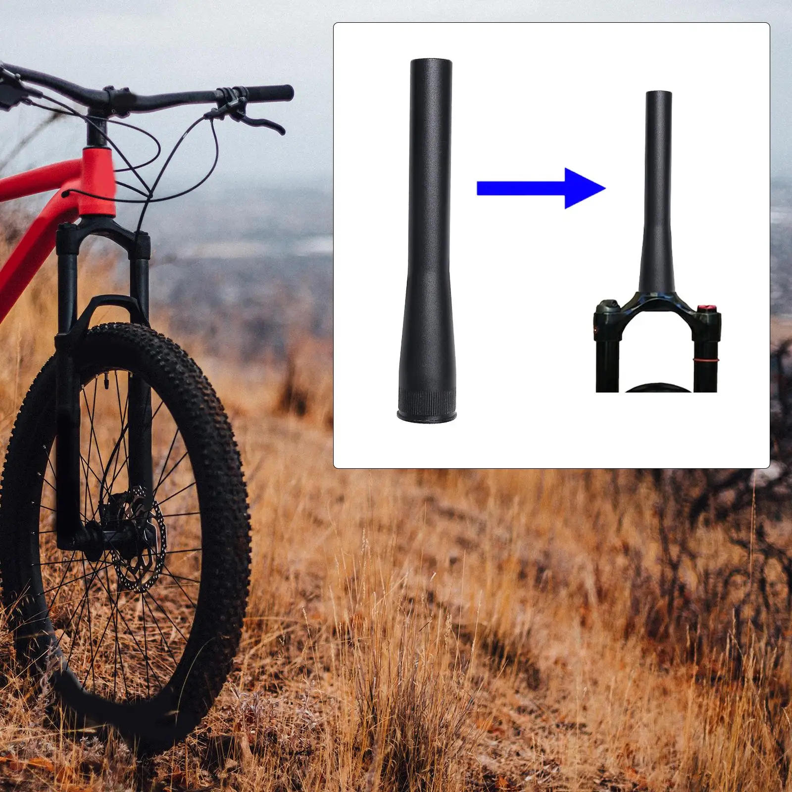 Bike Front Fork Head Tube Bicycle Fork Stem Extender Bicycle Front Fork Head Tube Repair Parts for Cycling Road Bike Replacement