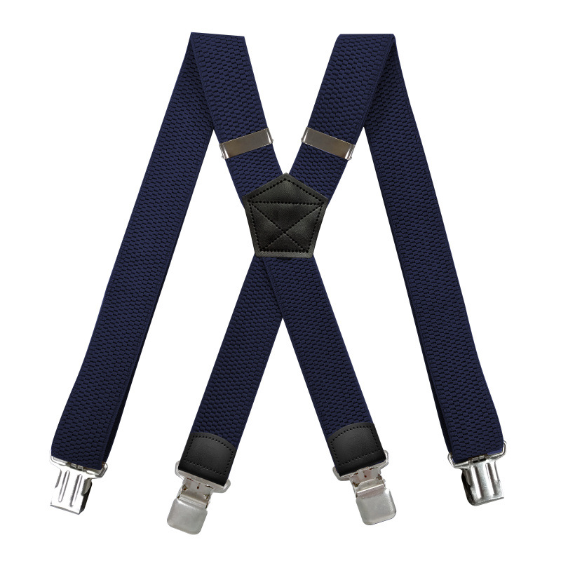 Robuste Hosenträger für Männer, Arbeit im Freien, 3,8 cm, X-Back, 4 starke Clips, verstellbare elastische Hosenträger, Riemen, Gürtel – Detail 6