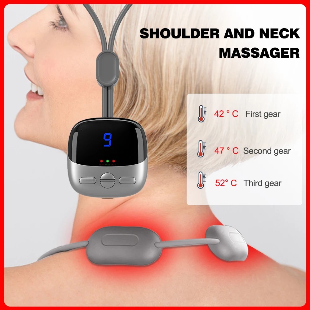 Best of Heating Neck Massager Electric EMS Tens Pulse Massage Patch For Pain Relief Portable Hanging Neck Stretcher Muscle Stimulator Reviews & Tips