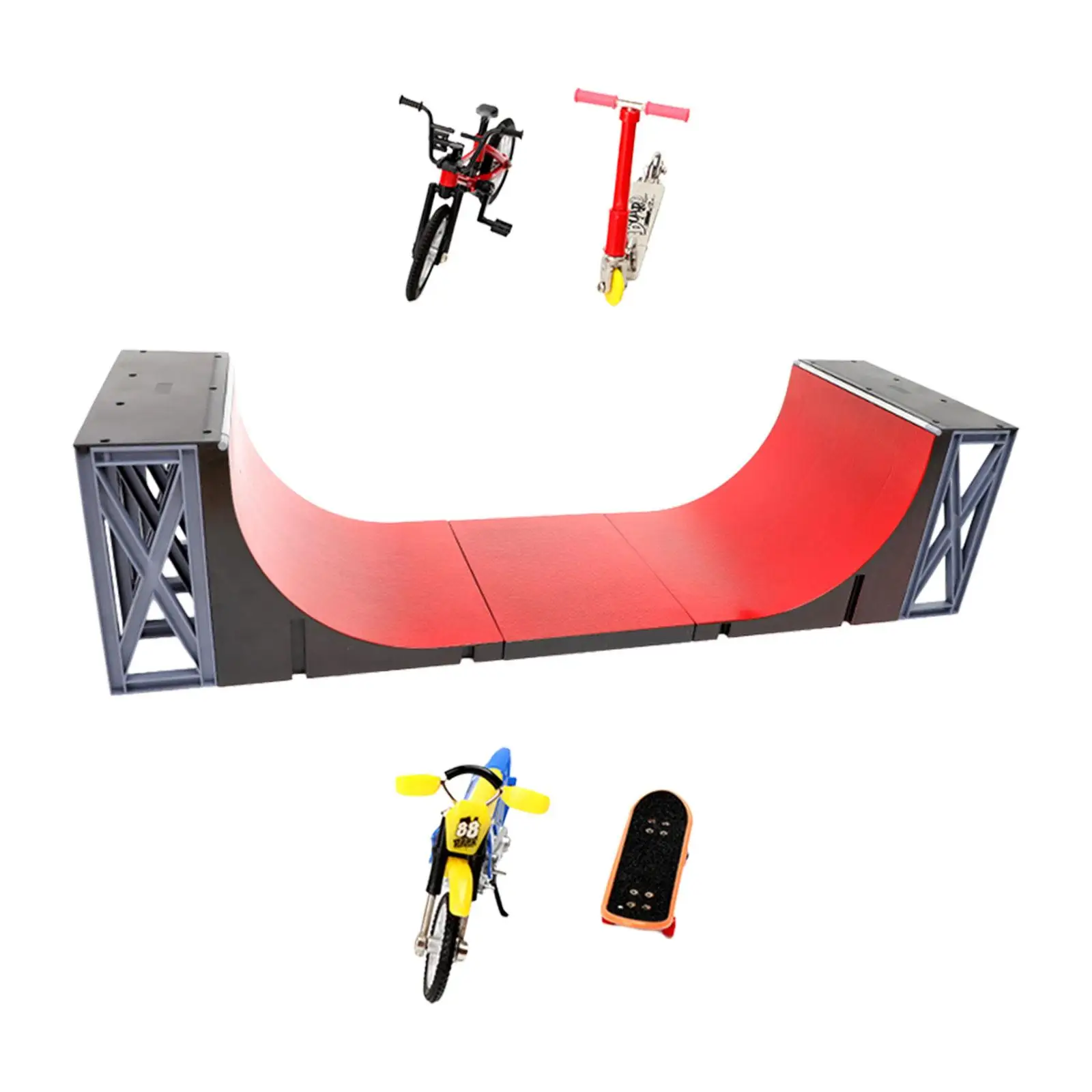 5x Finger Skateboard Toys Training Skate Ramp including Finger Bike Finger Skateboard Ramps Toys for Kids Girls Adults Boys