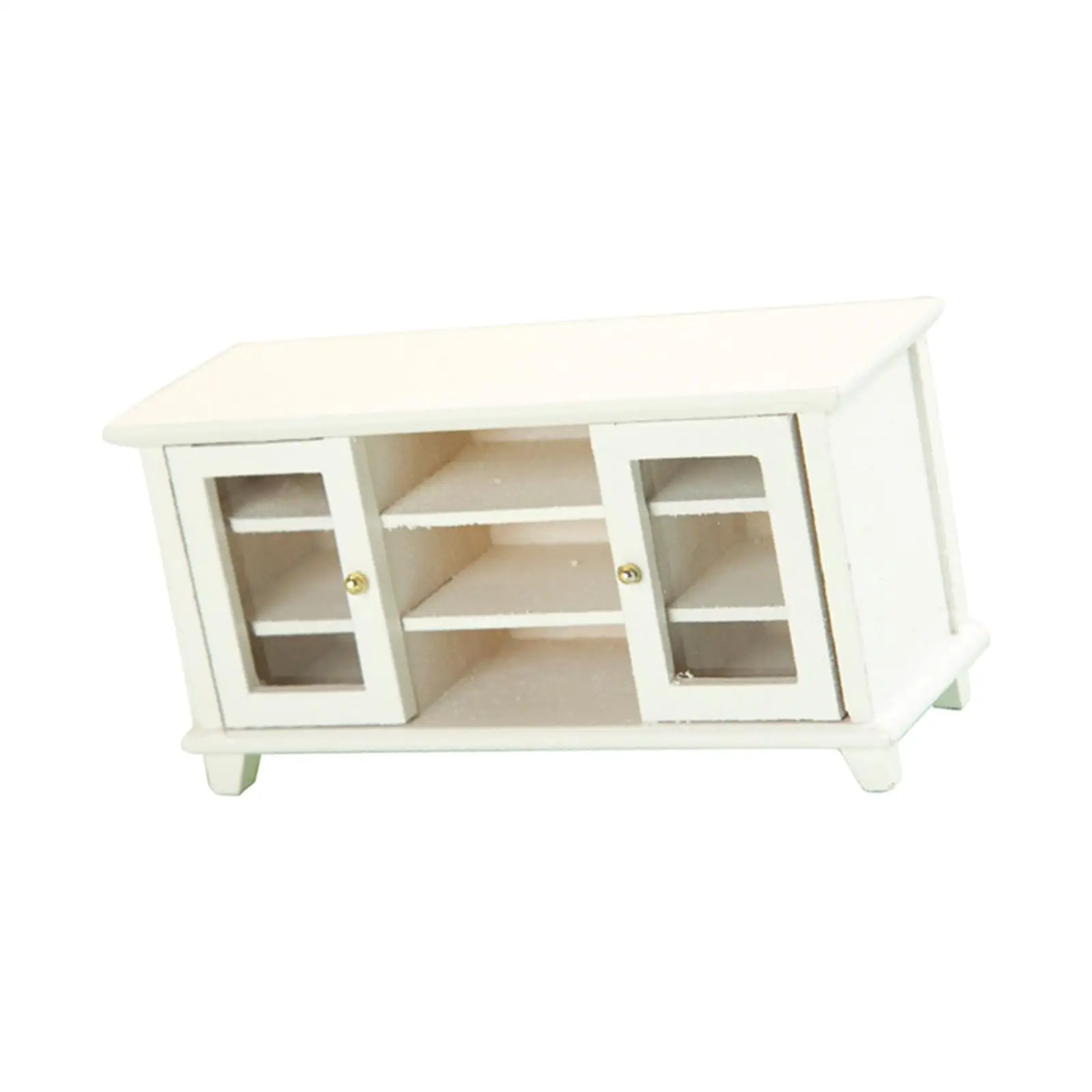 Miniature TV Cabinet Gift 1:12 Scale Dollhouse Accessories for Photo Props Miniature Scene Diorama Living Room Decoration