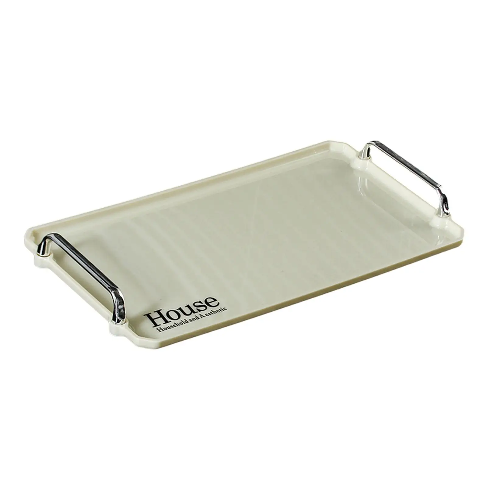 Serving Platter Food Trays Sturdy Lightweight Practical for Serving Drinks Stylish Rectangular Tray with Handle Sofa Couch Tray