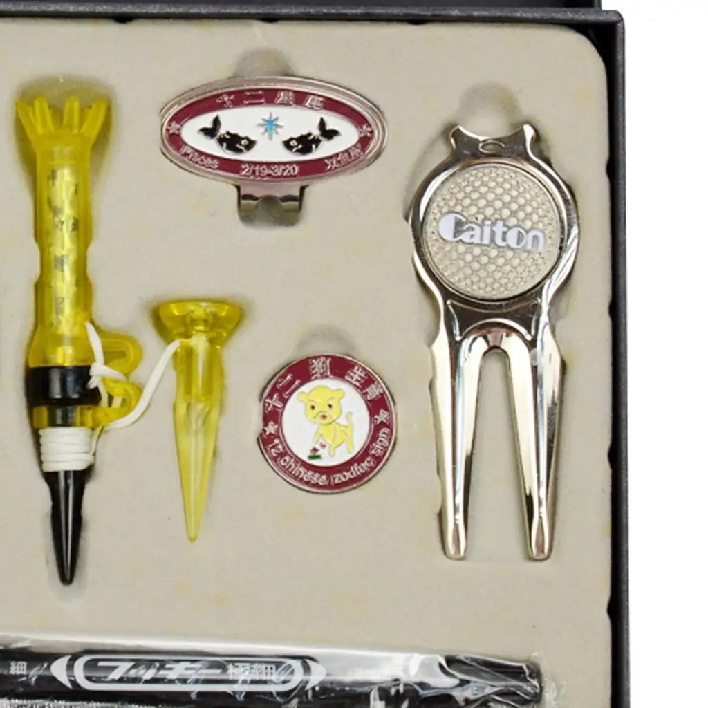 Golf Gift Set Golf Ball Liner golf professional tees  Tool Golf Hat Clip Ball Marker