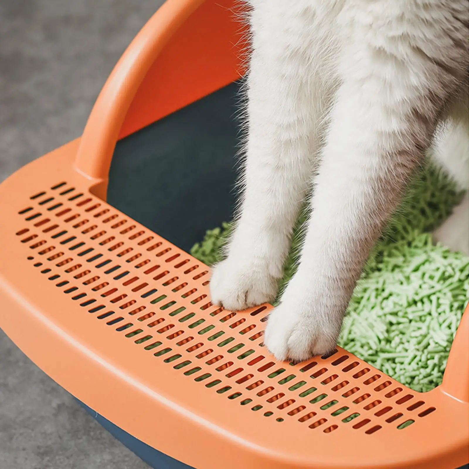 Anti Splashing Cat Litter Box High Sided Rim Durable Detachable  Tray Bedpan Semi Open Toilet for Sand Box Supplies