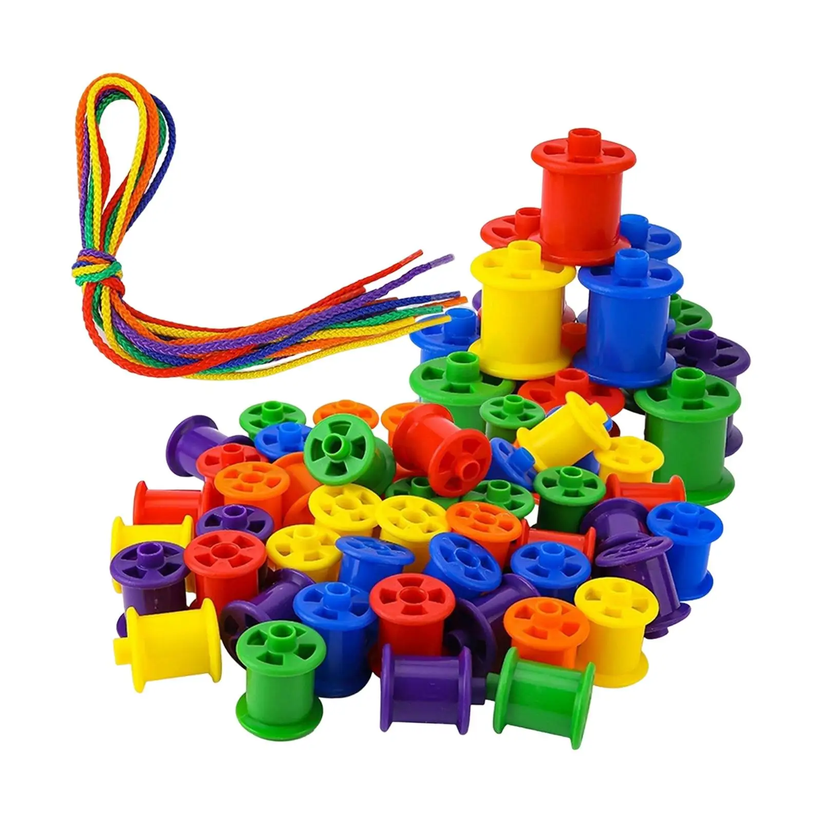 Lacing Beads Toy Teaching Aids Fine Motor Skills Toys Present Multipurpose Beaded Blocks for Kindergarten Holiday Girls Boys