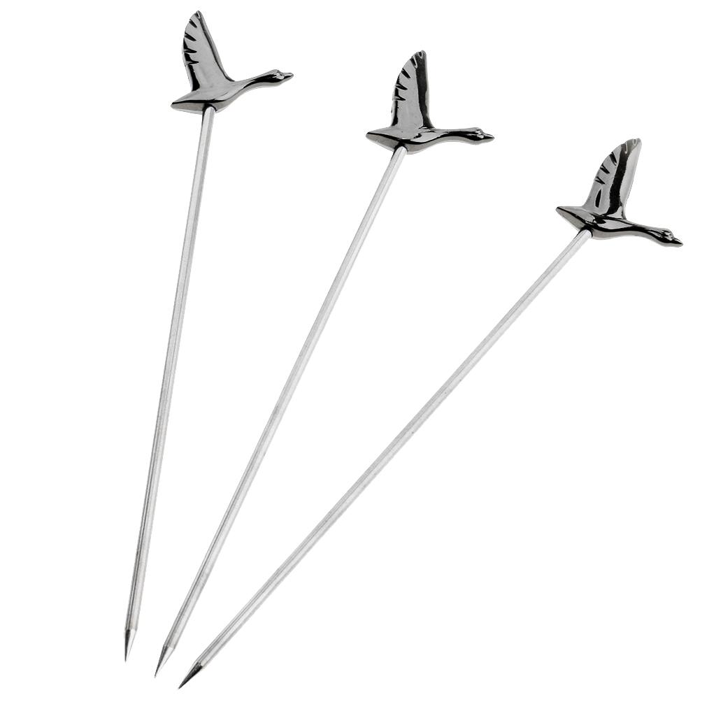 3pcs Cocktail Stirrers Stainless Stirsticks Coffee Stirrers Cocktail Skewers Cocktail Picks for Wedding Birthday Party