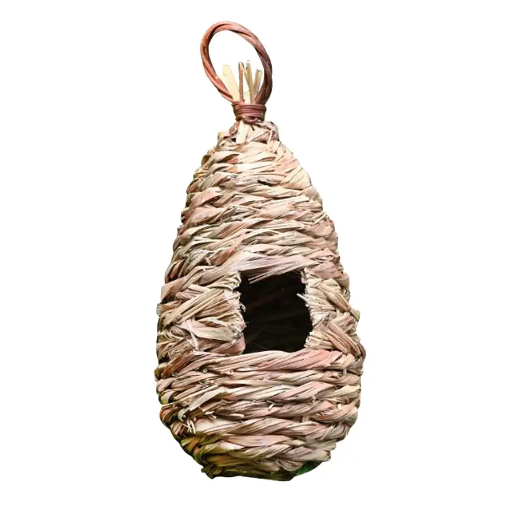 Hibiscus Grass Hanging Birdhouse Pet Parrot Straw Bird Nest Tree Decoration