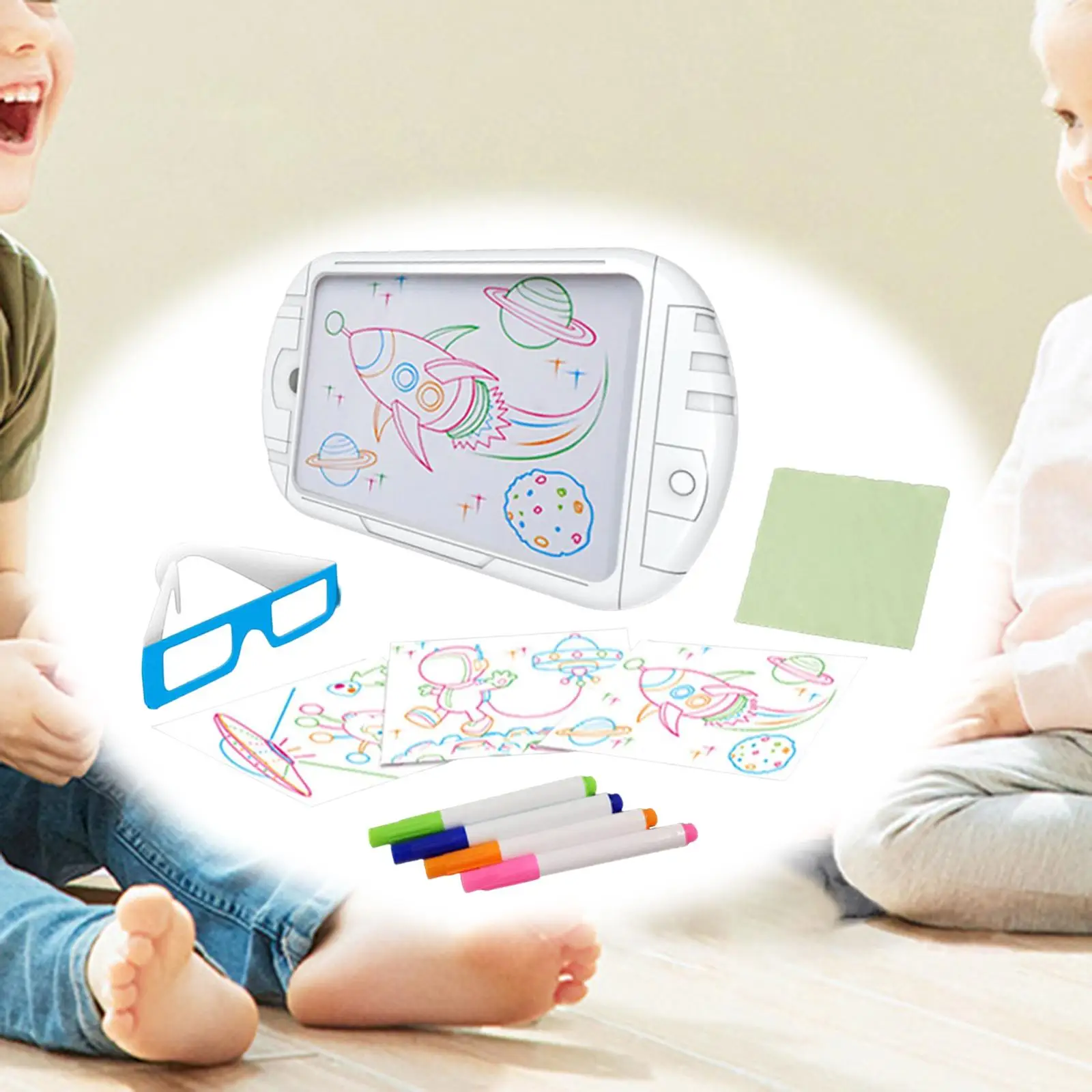 3D Writing Tablet Erasable Activity Games Learning Toys Birthday Gifts Reusable Scribbler Pads Doodle Board for Girls Boys Kids