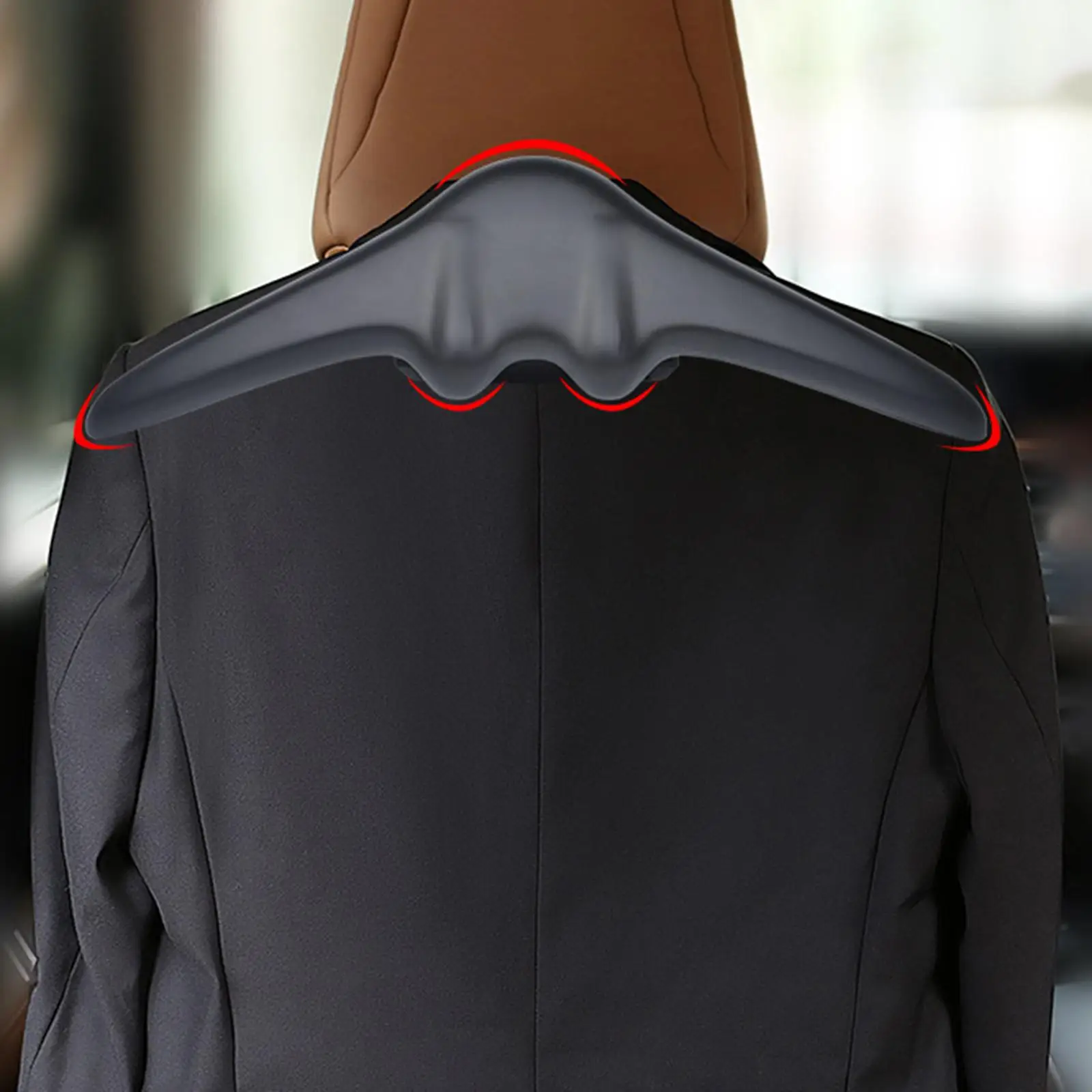Car Coat Hangers PU Leather Safety Hanger for Jacket Travel Storage