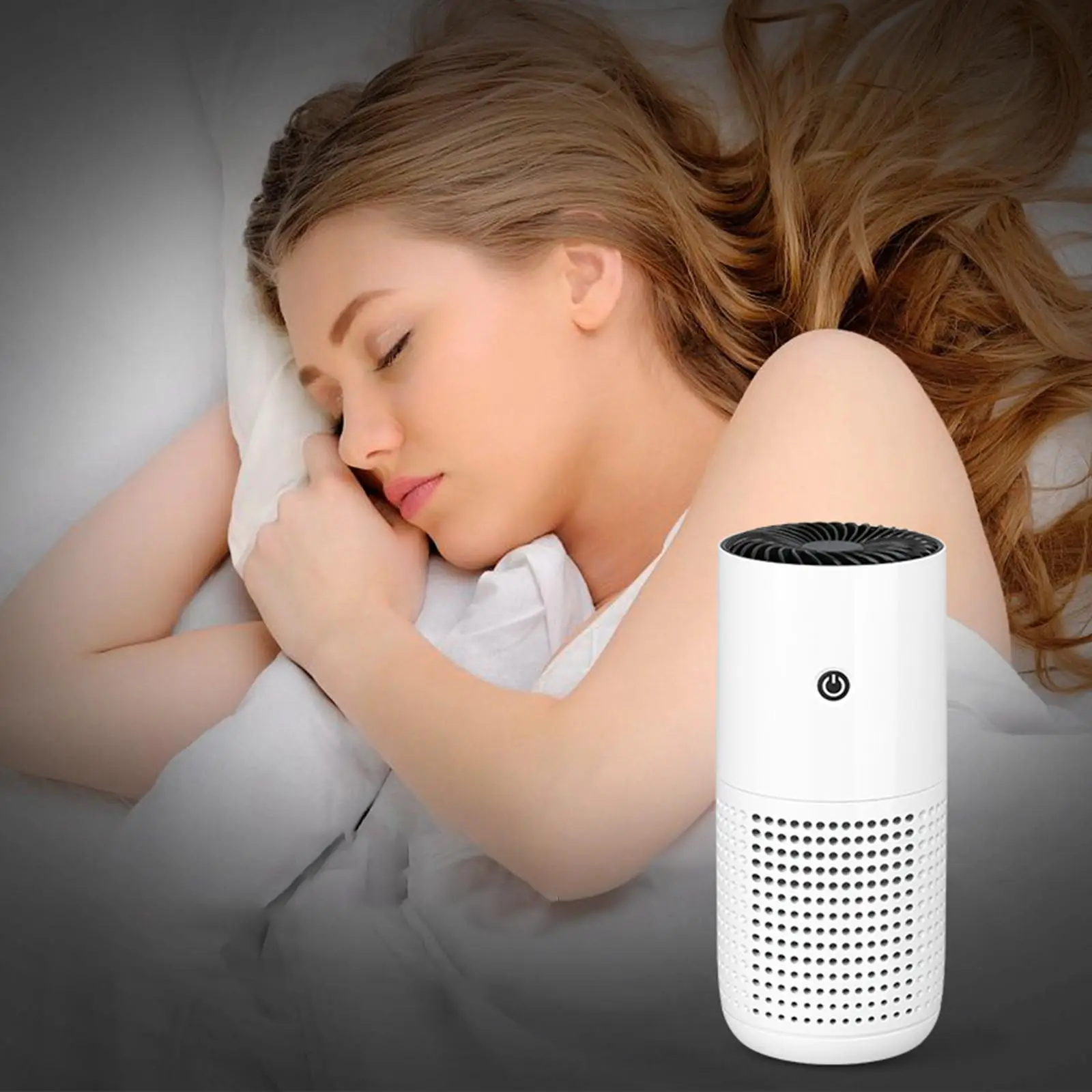 Quiet Car Air Purifier Small USB Rechargeable for Smoke Tabletop Bedroom