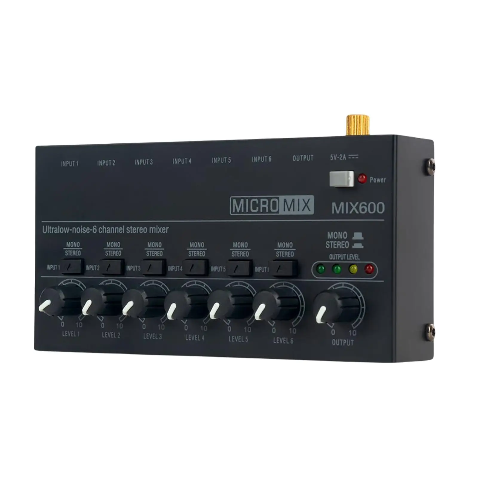 stereo Line Mixer sub Mixing 6 Input Audio Mixer for Bass Guitars