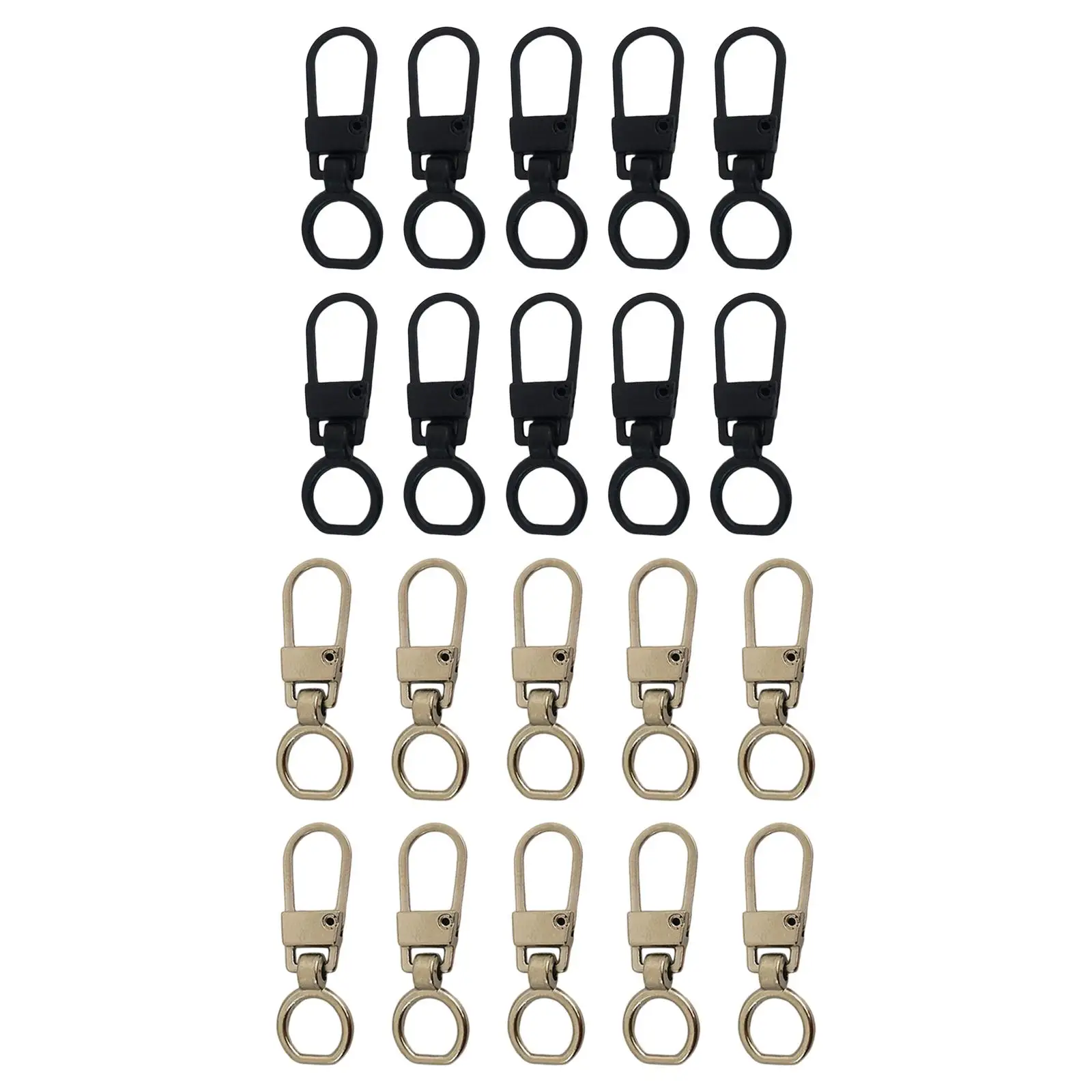 10 Pieces Zipper Pull Tabs Repair Replacement DIY for Bags Handbags Suitcase