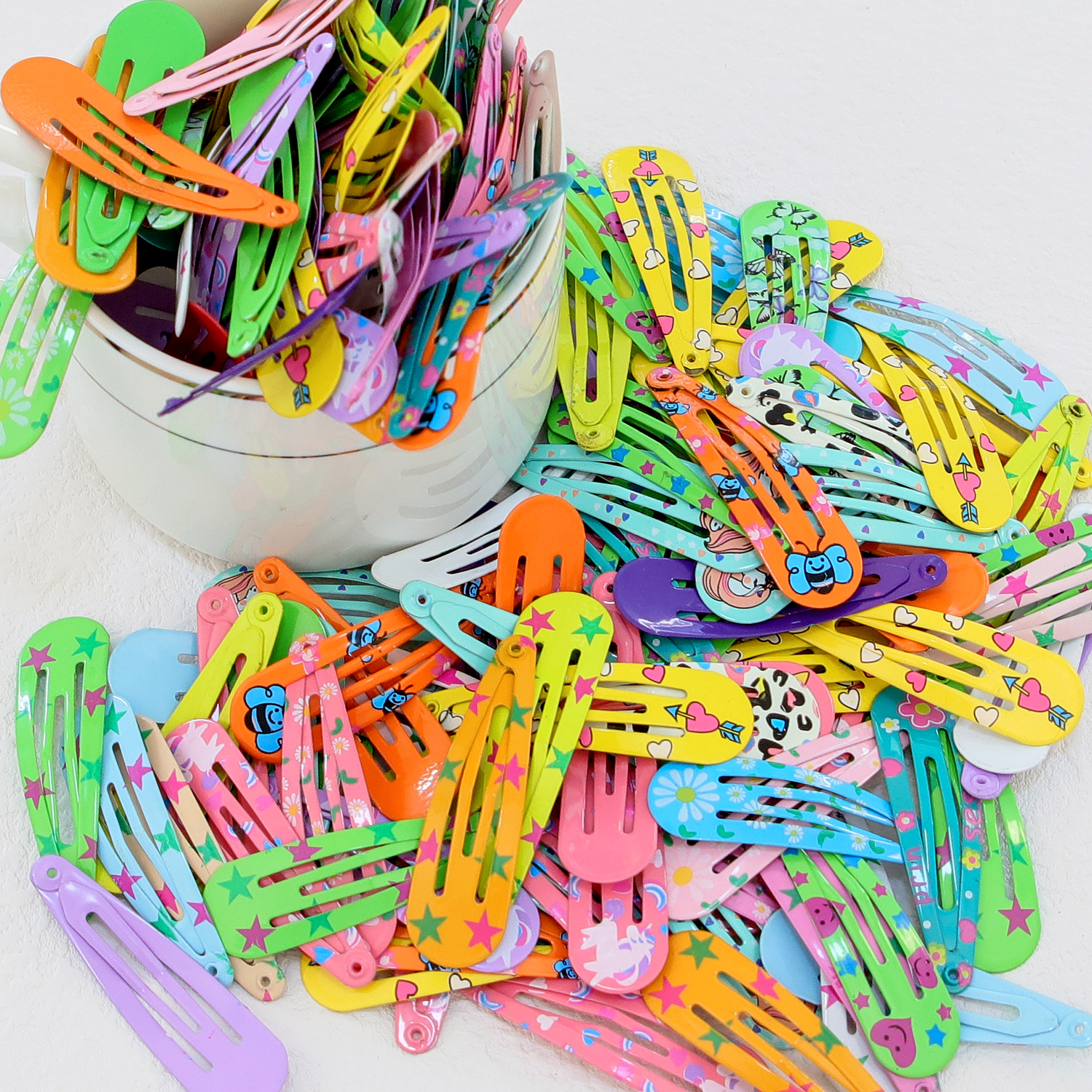 10/20/30pcs Cute Candy Colors Print Star Hairpins BB Clips Girls Children Hair Clip Pin Barrette Hair Accessories Women Kids