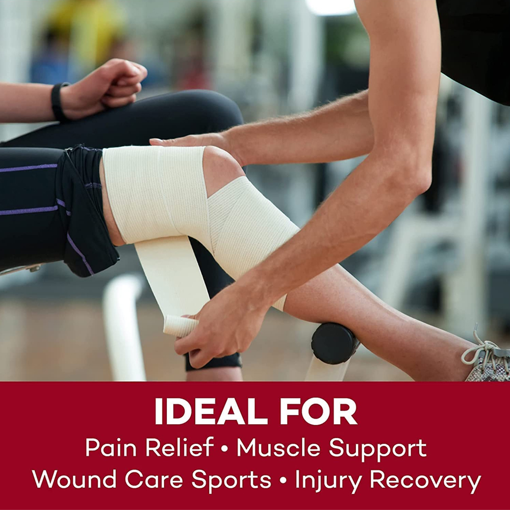 1 Roll Elastic Bandage Wrap,Stretch Compression Bandage Stretches up to 450cm for Sports, Sprains, Calf, Ankle, Foot